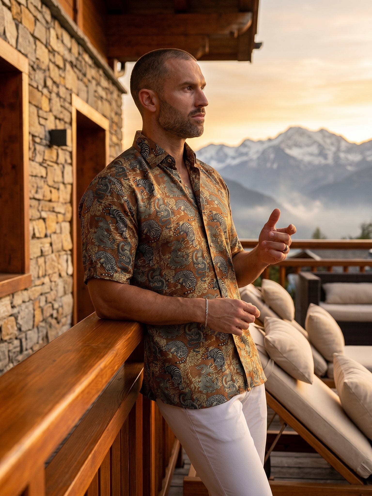 Galileo Marthyr Dragon Brown Shirt