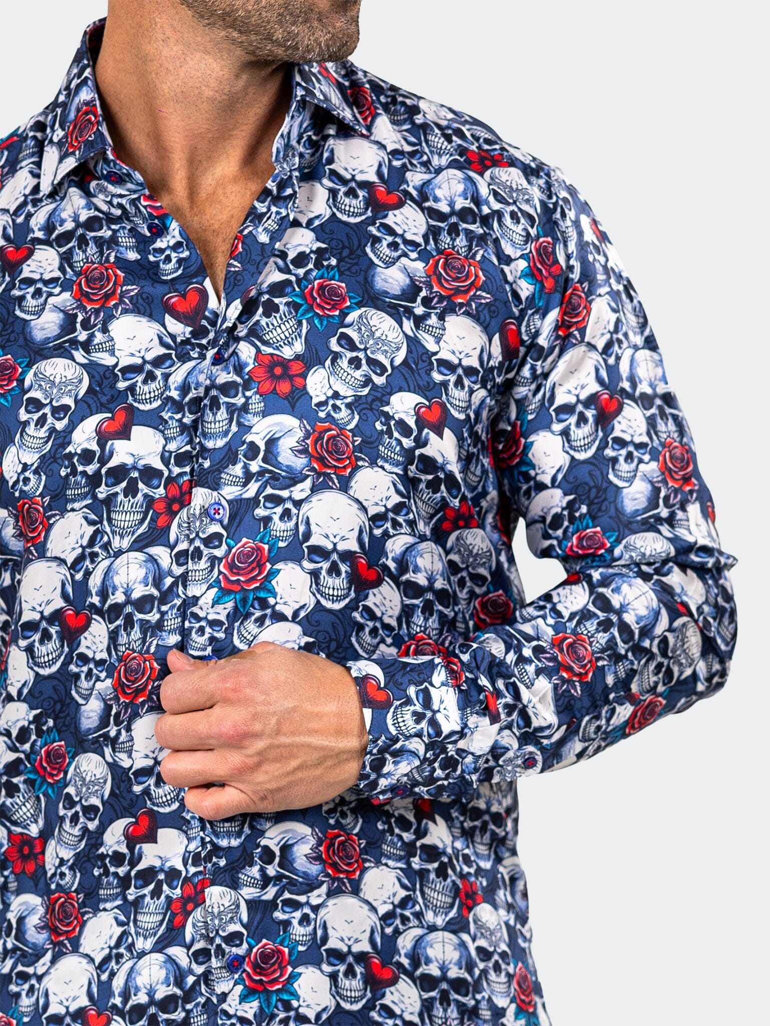 Fibonacci Marthyr Skull Rose Shirt