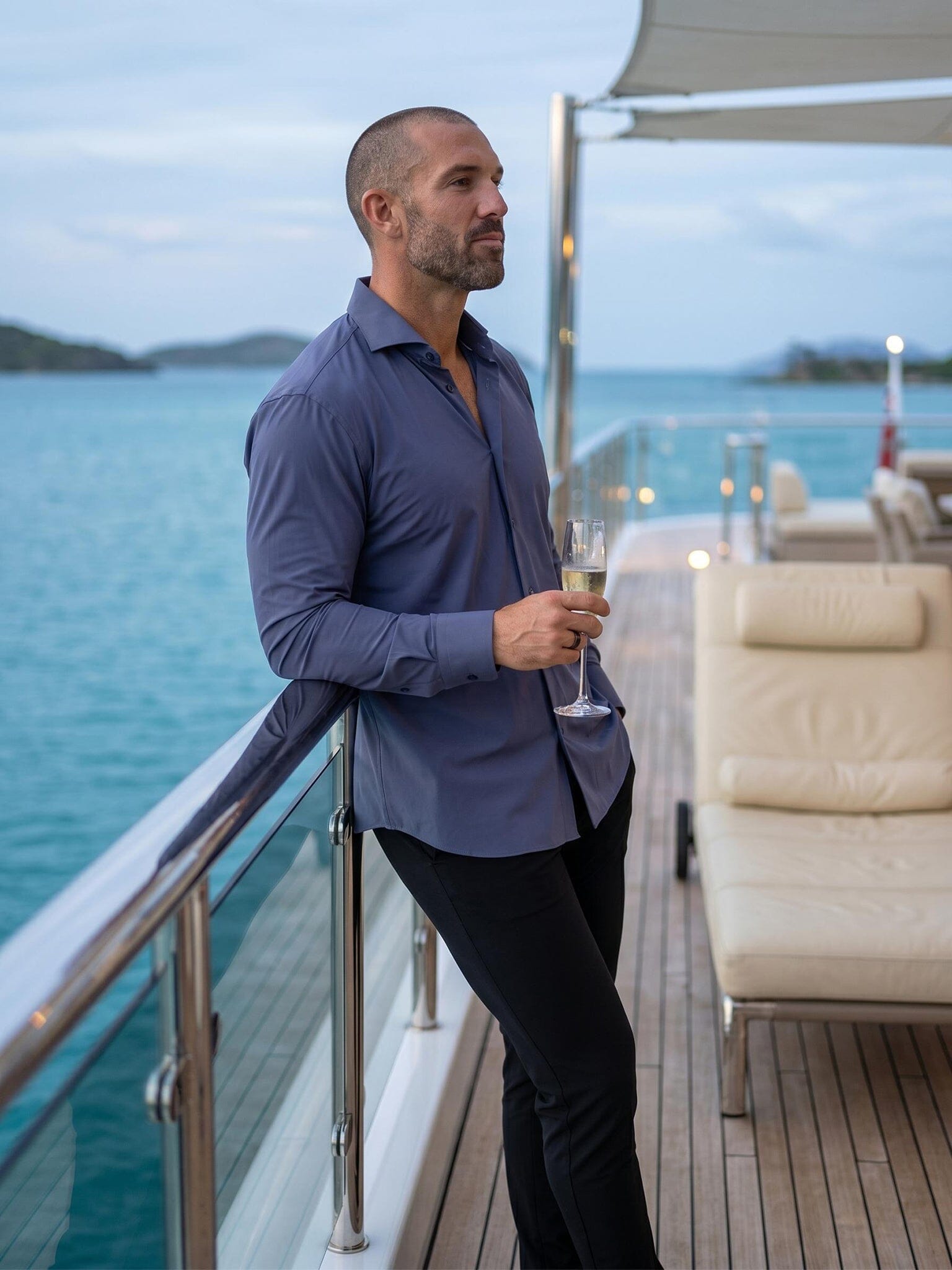 Eins Marthyr Solid Blue Shirt