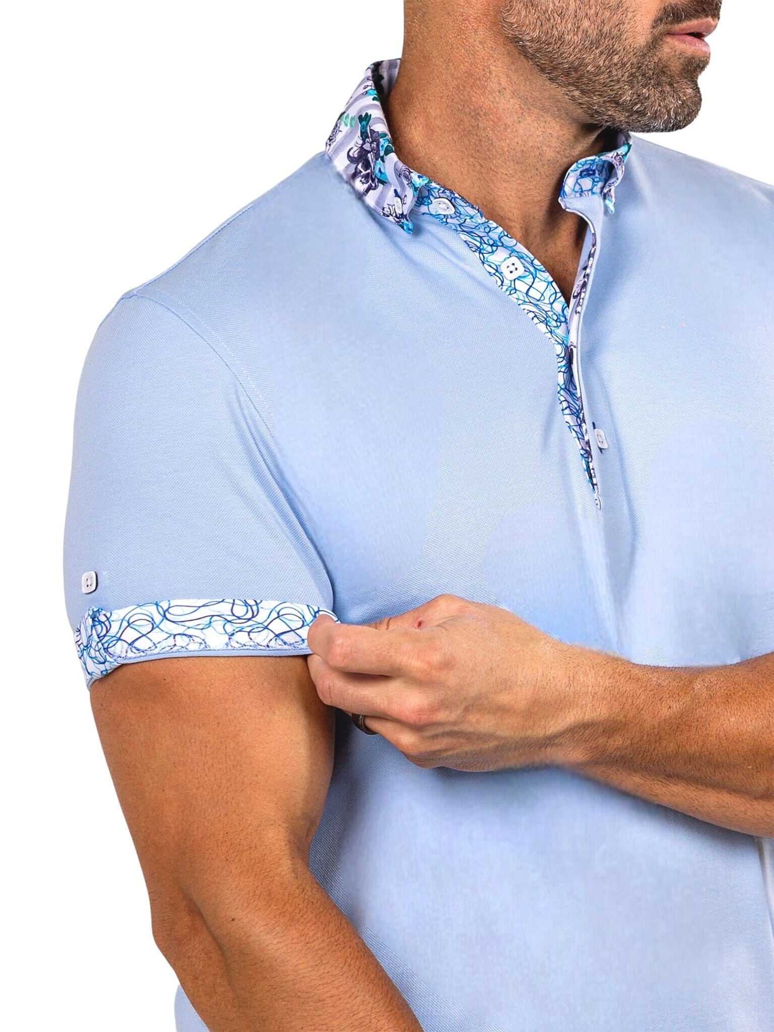 Newton Marthyr Light Blue Polo – Maceoo