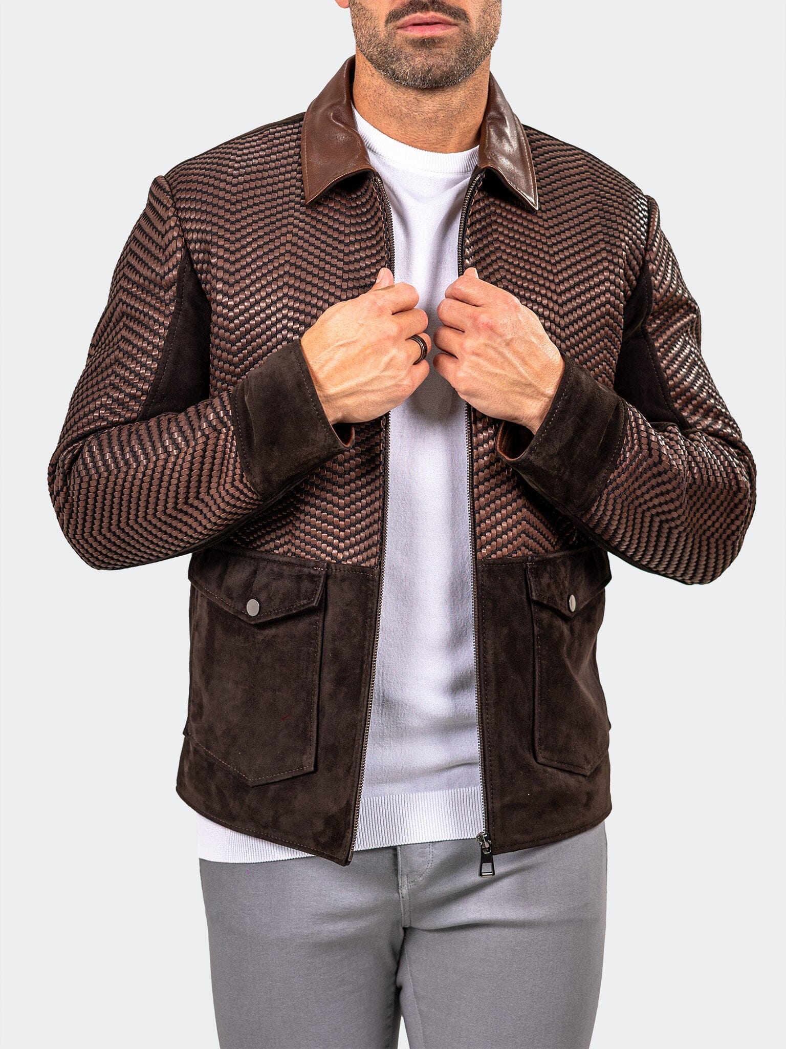 Marthyr Brown Woven Jacket