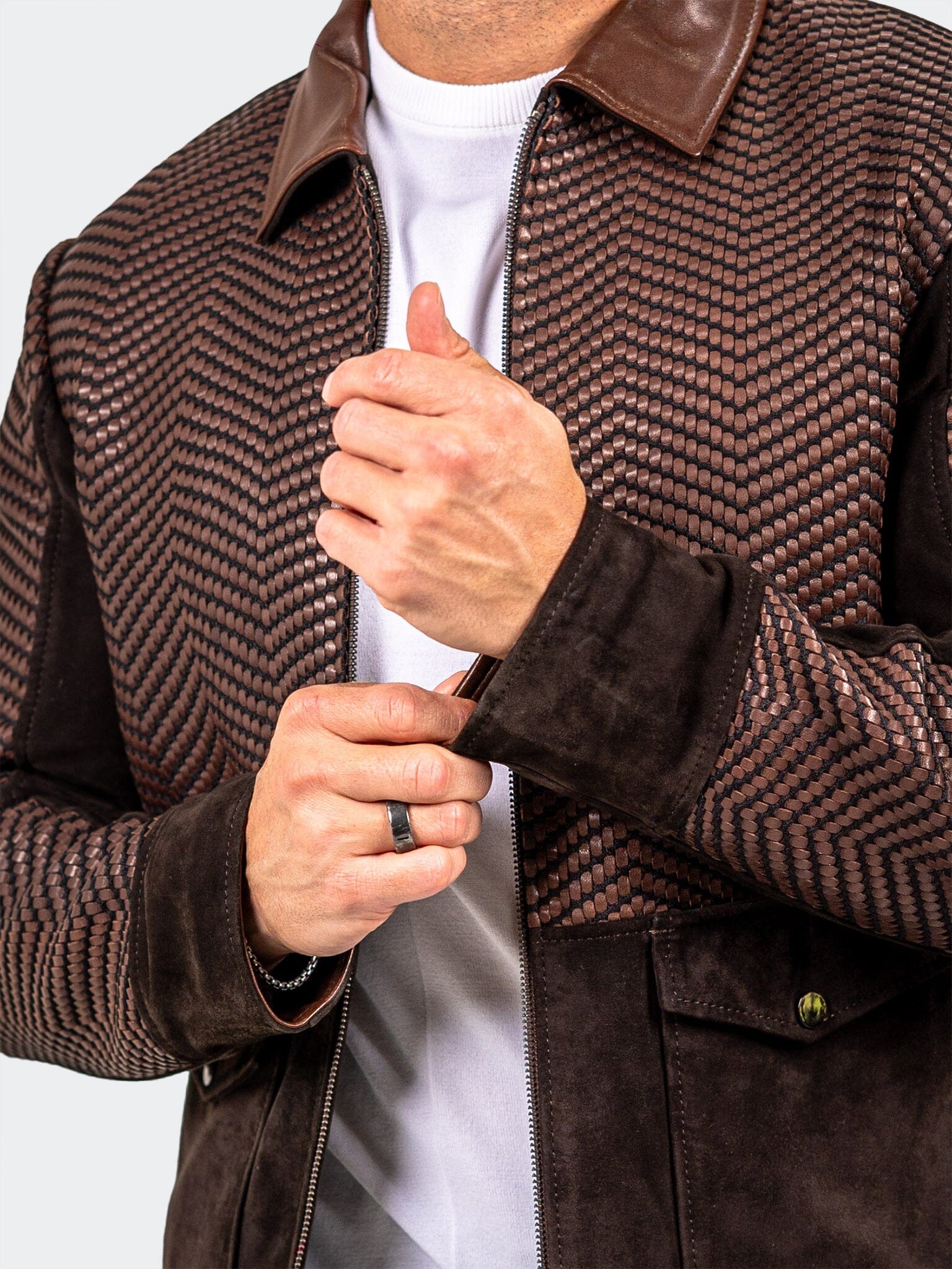 Marthyr Brown Woven Jacket