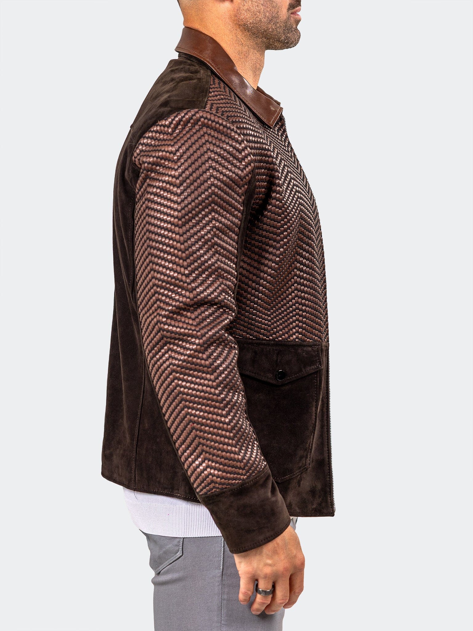 Marthyr Brown Woven Jacket
