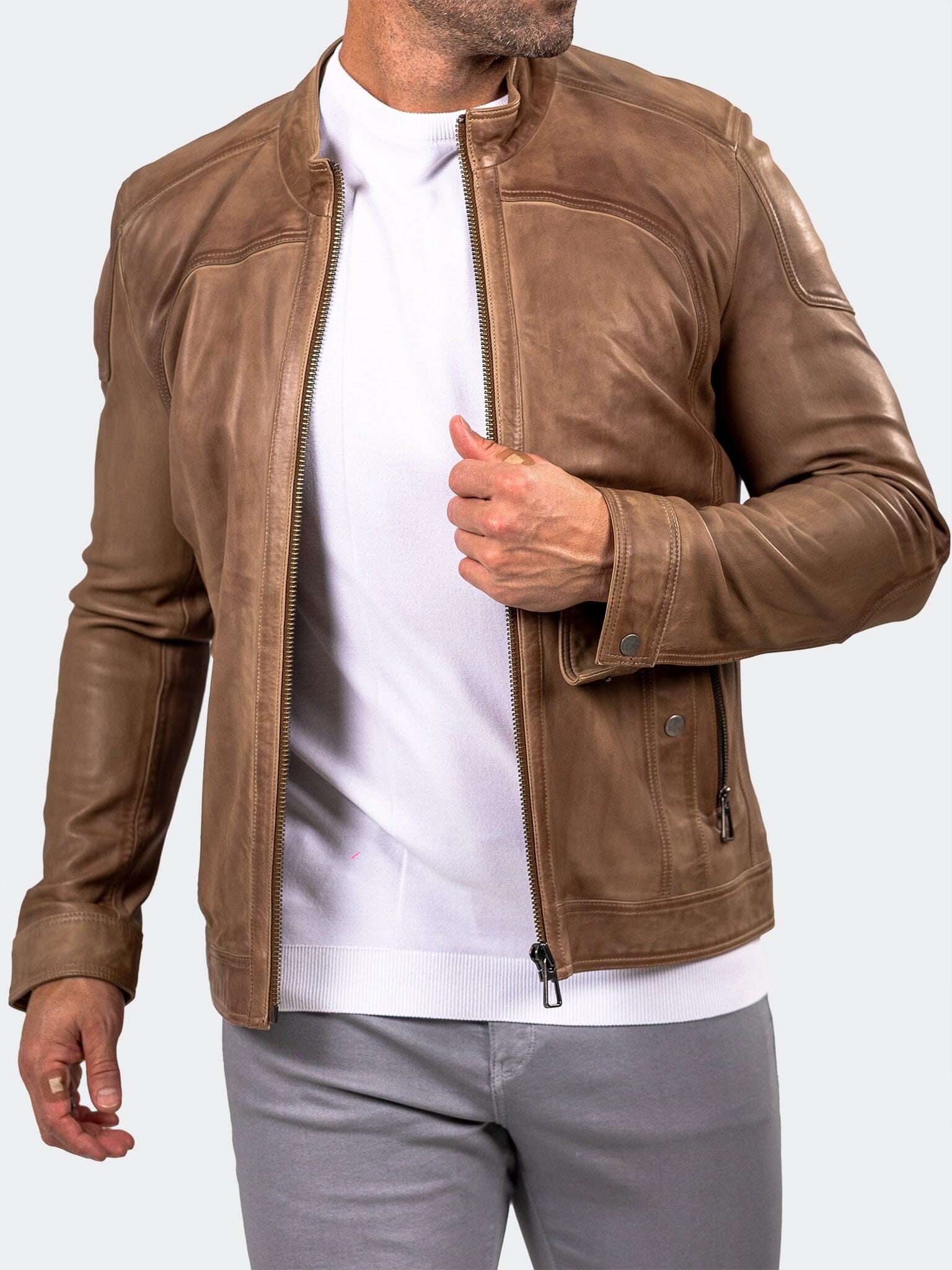 Marthyr Brown Leather Jacket