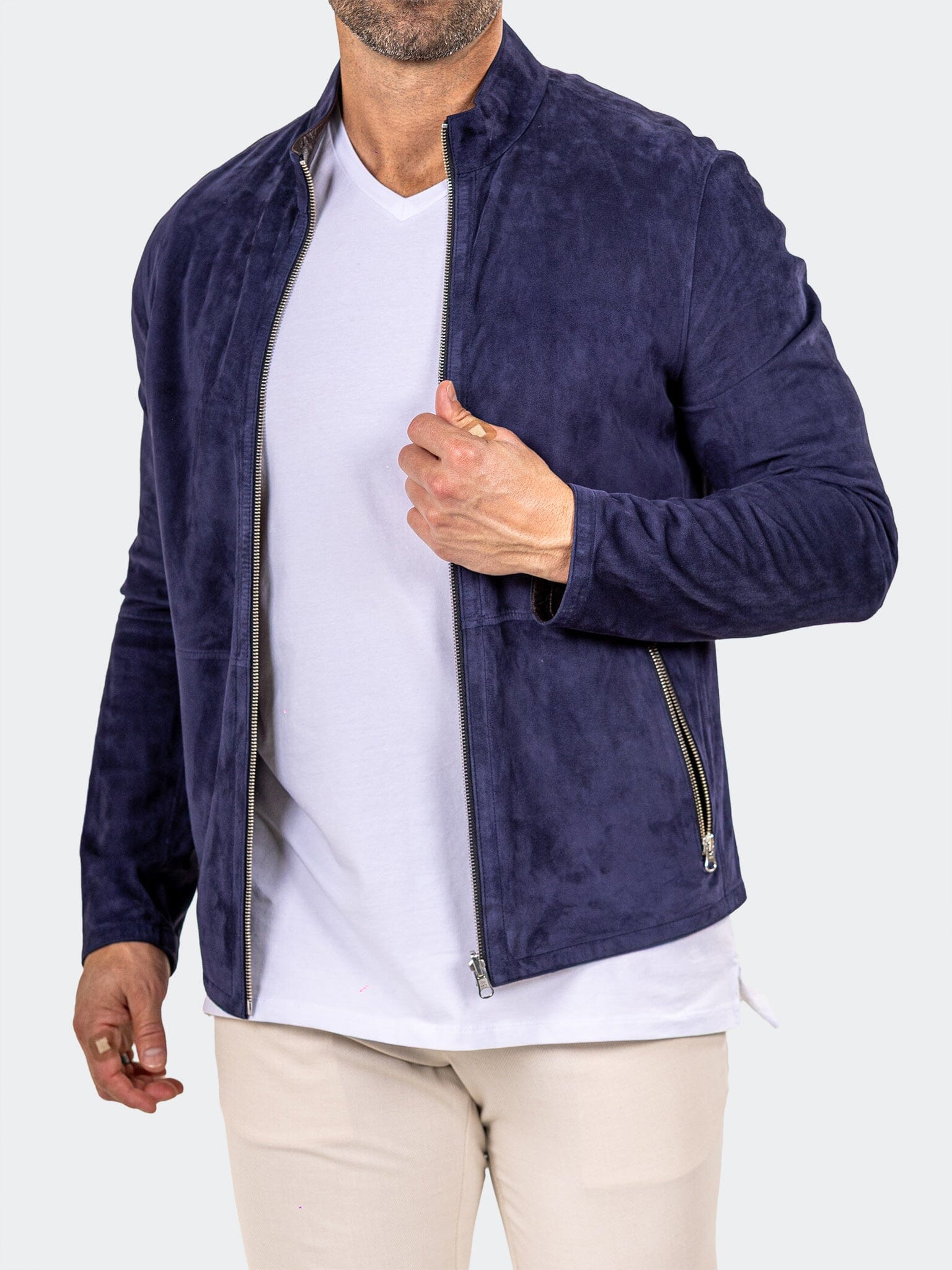 Marthyr Blue Suede Jacket