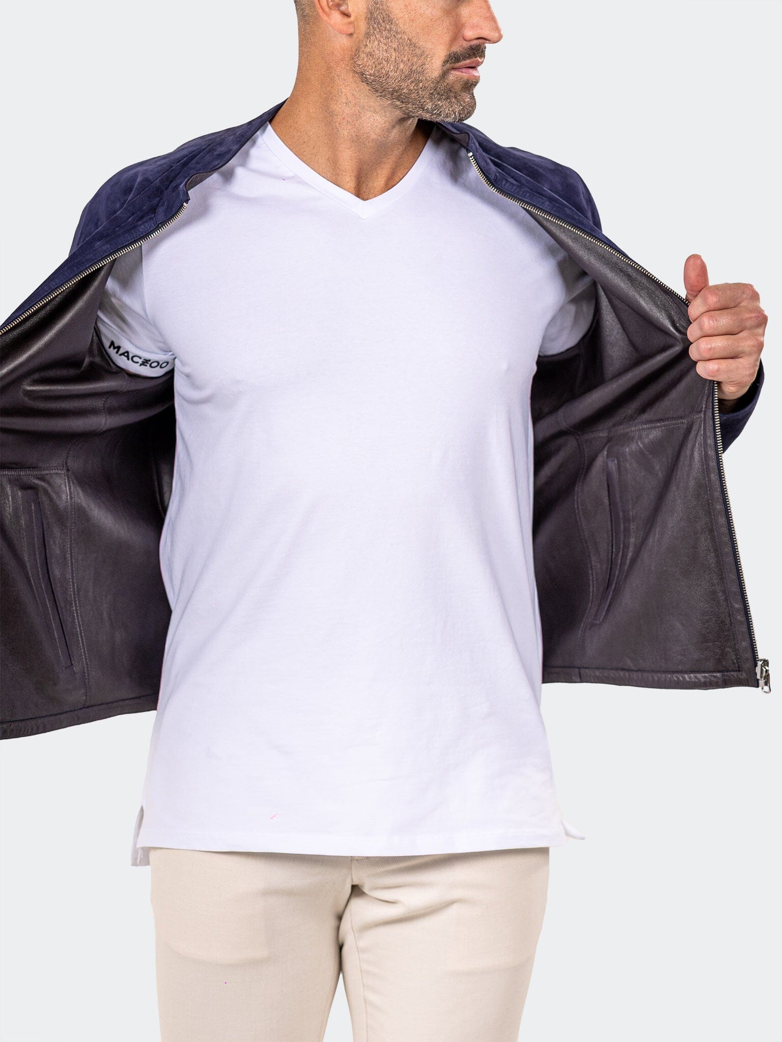 Marthyr Blue Suede Jacket
