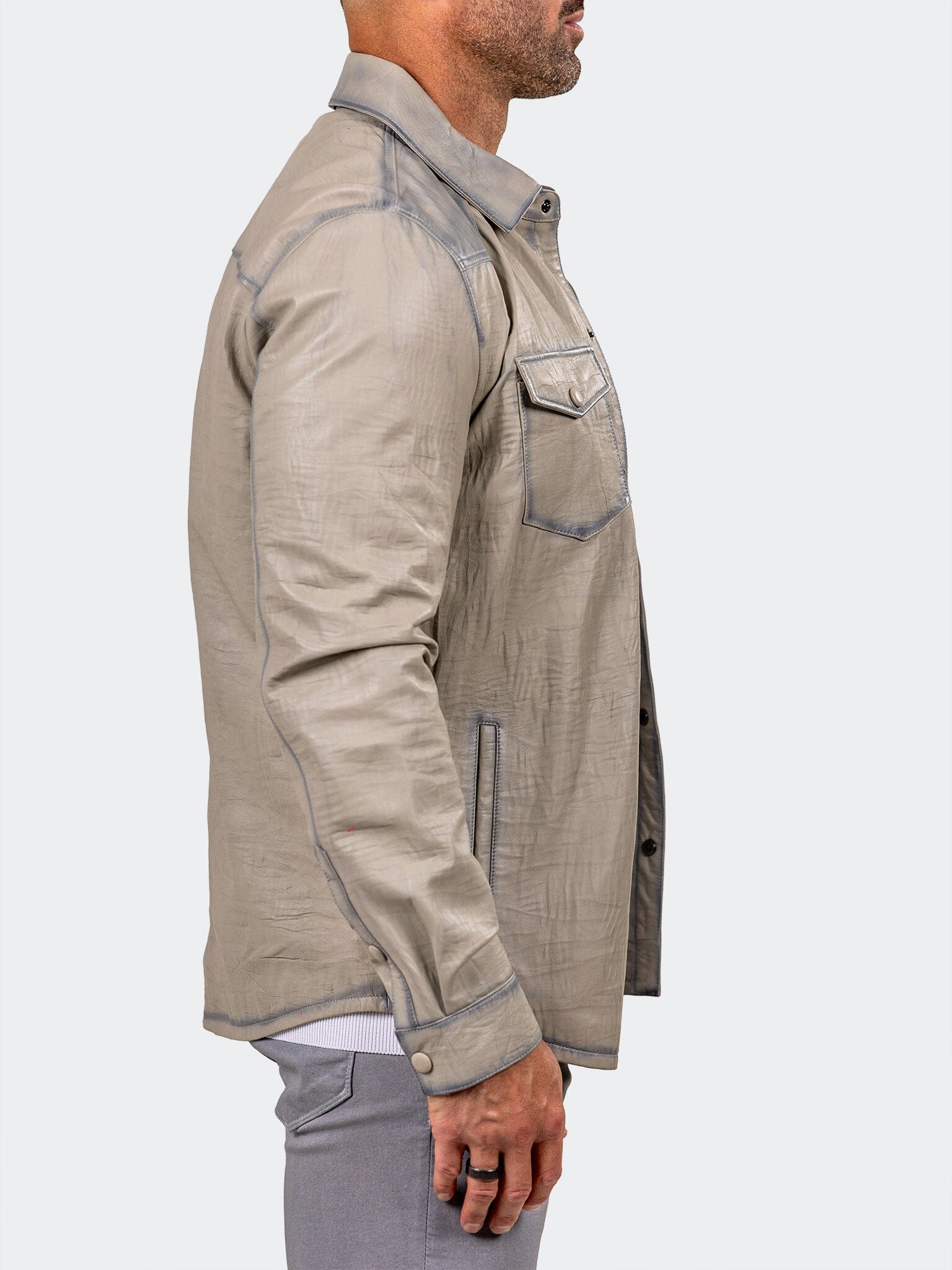 Marthyr White Leather Jacket