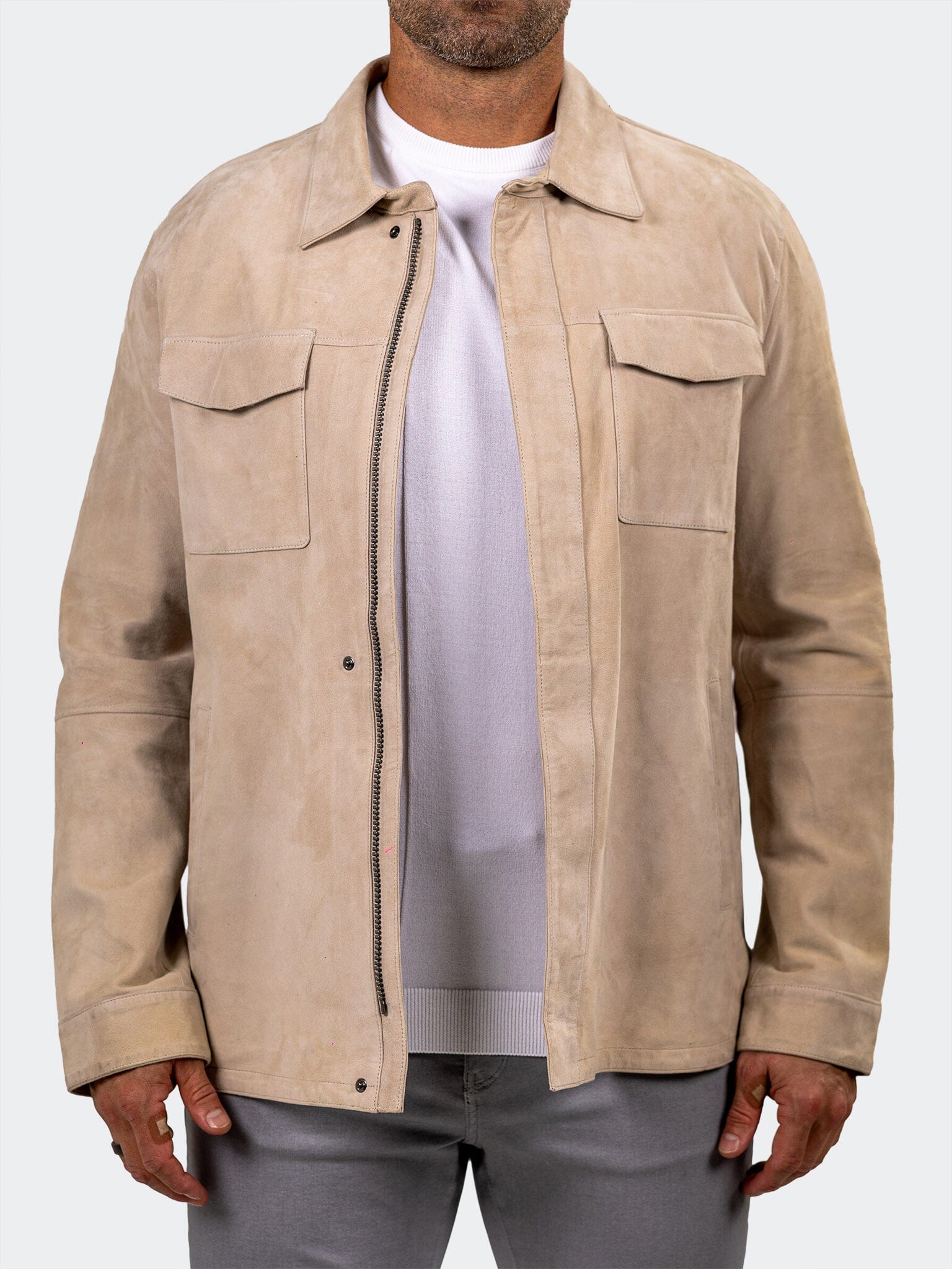 Marthyr White Suede Jacket