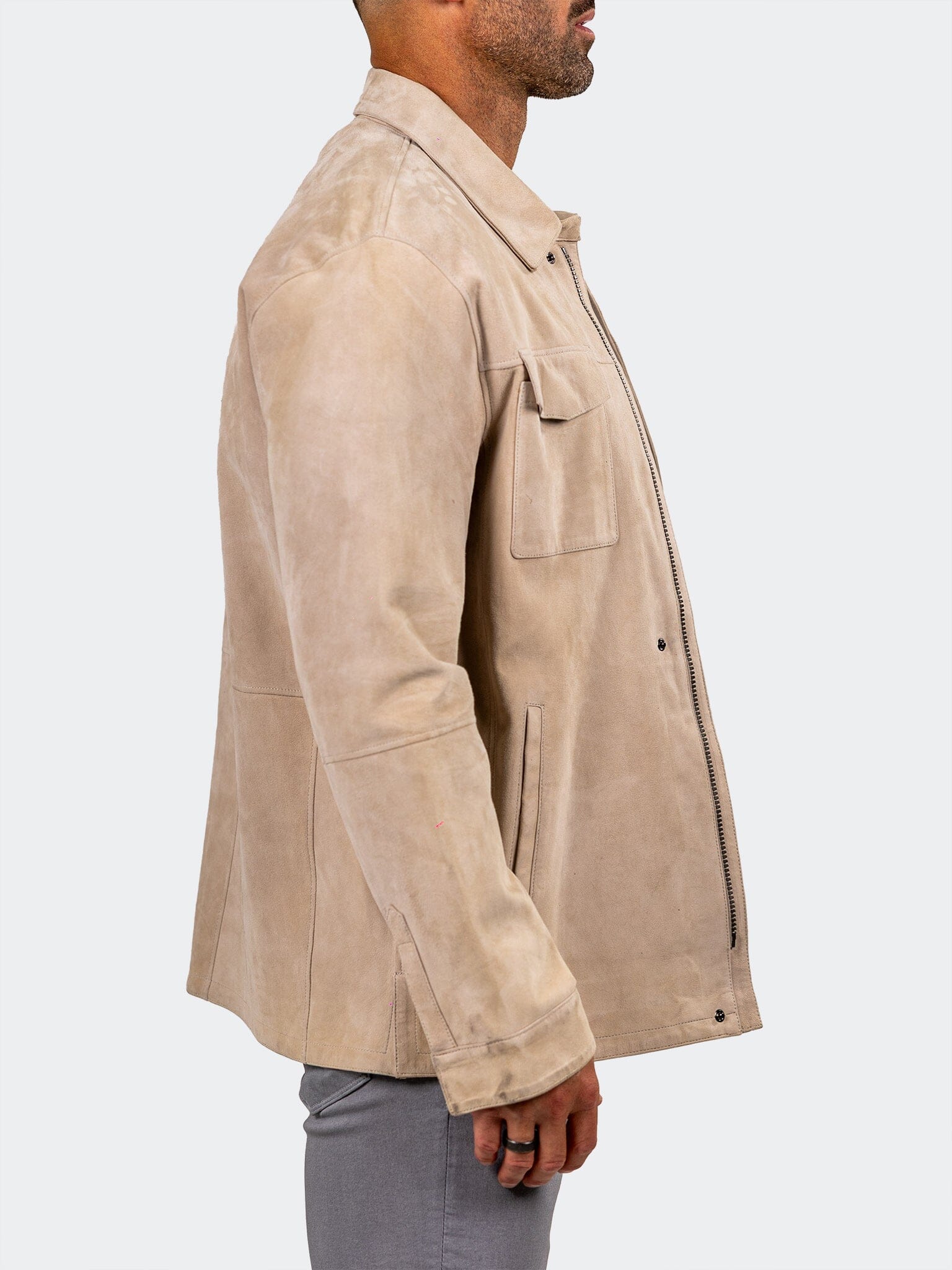 Marthyr White Suede Jacket