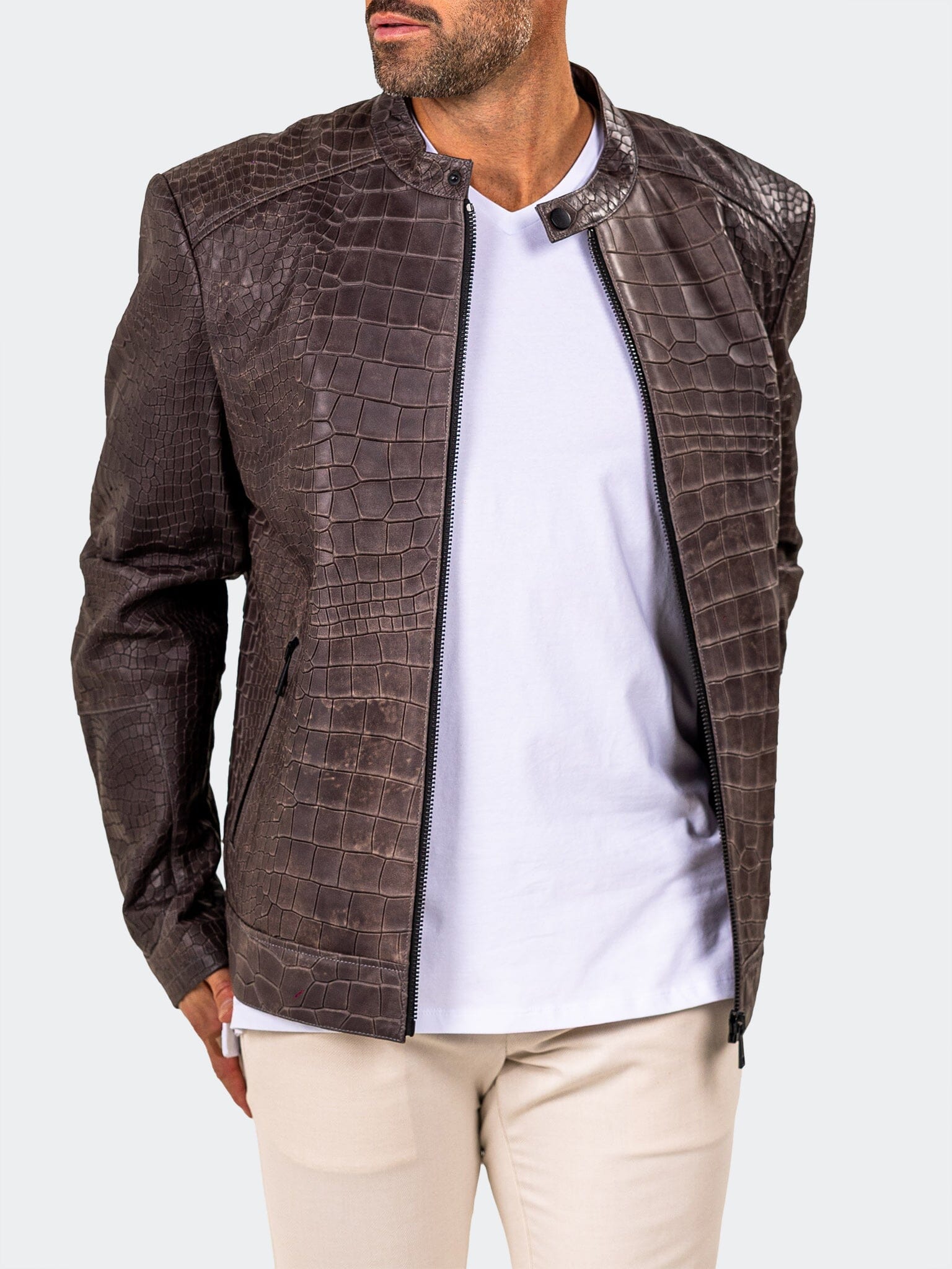 Leather Marthyr027 Grey