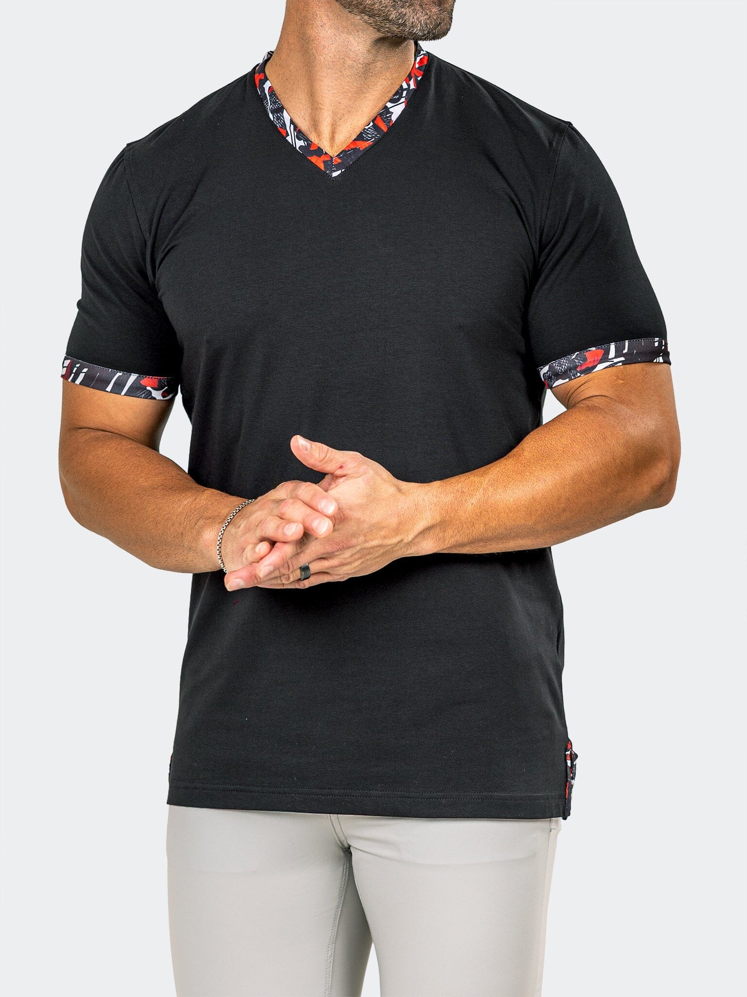 Edison Marthyr Black V-Neck Tee