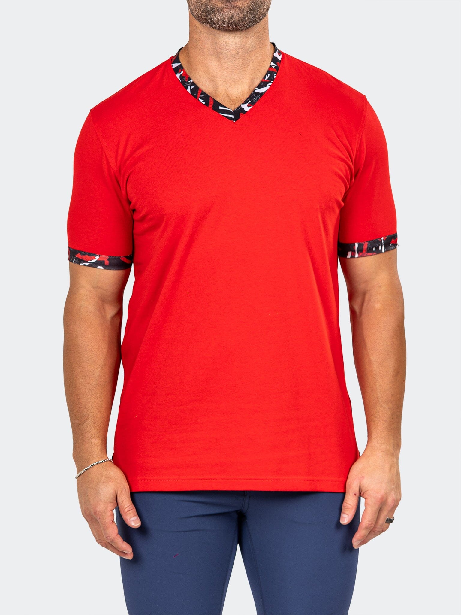 Edison Marthyr Red V-Neck Tee