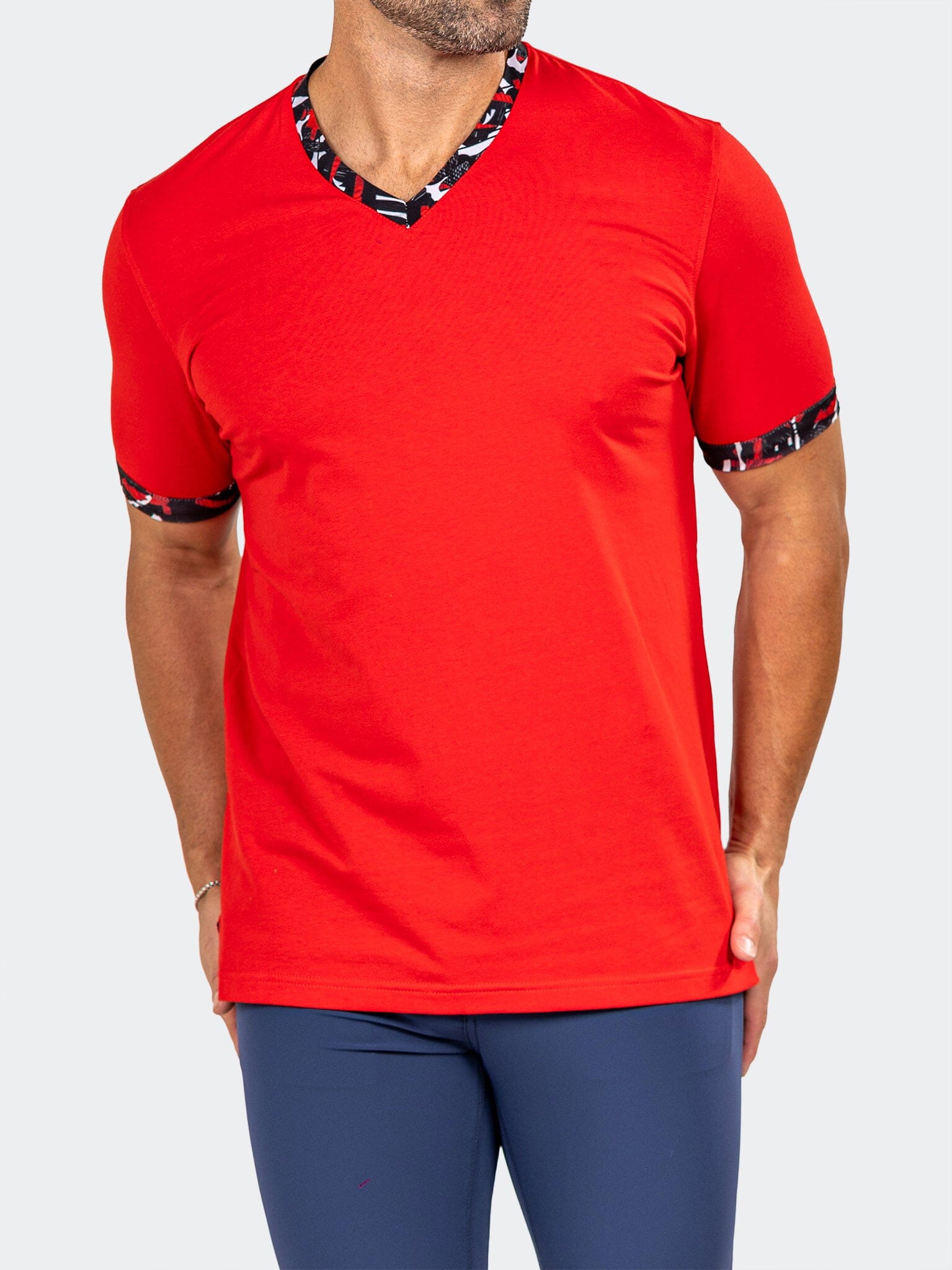 Edison Marthyr Red V-Neck Tee