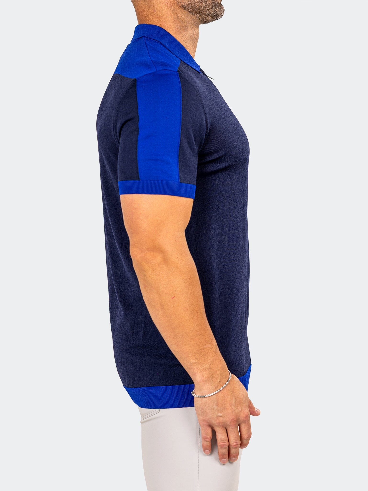 Knitted Marthyr Navy Zip Sweater