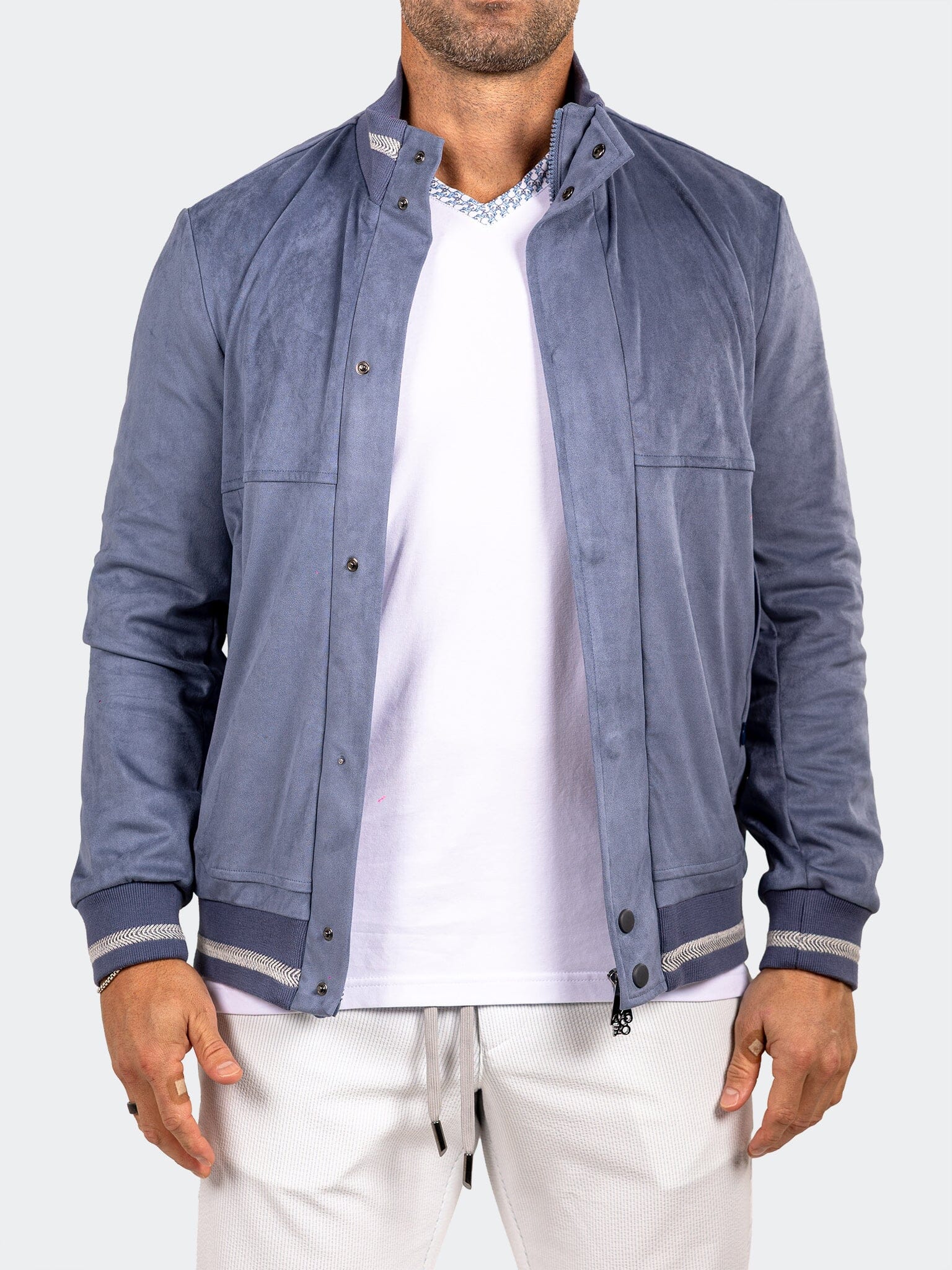 Marthyr Blue Suede Bomber