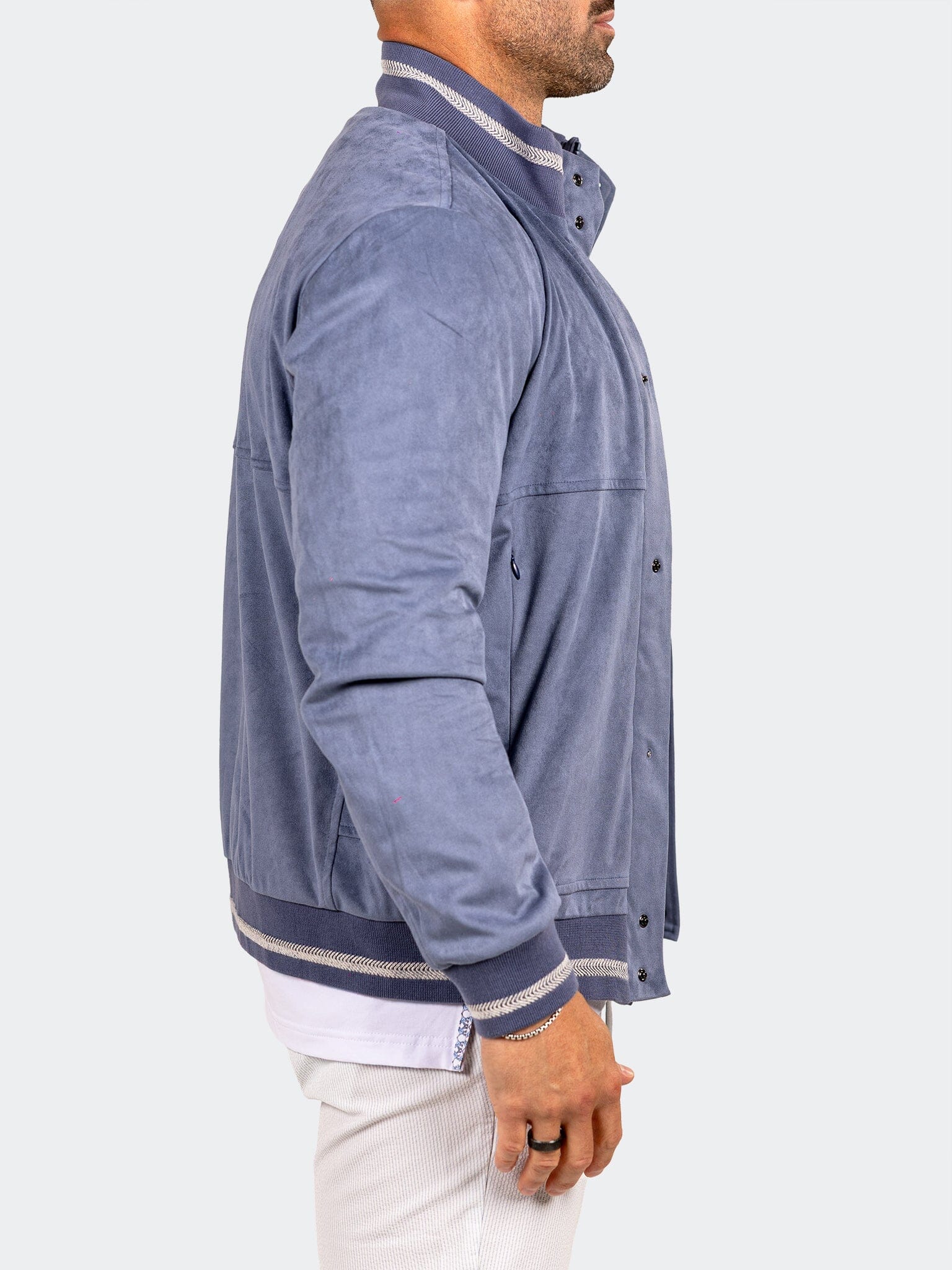Marthyr Blue Suede Bomber