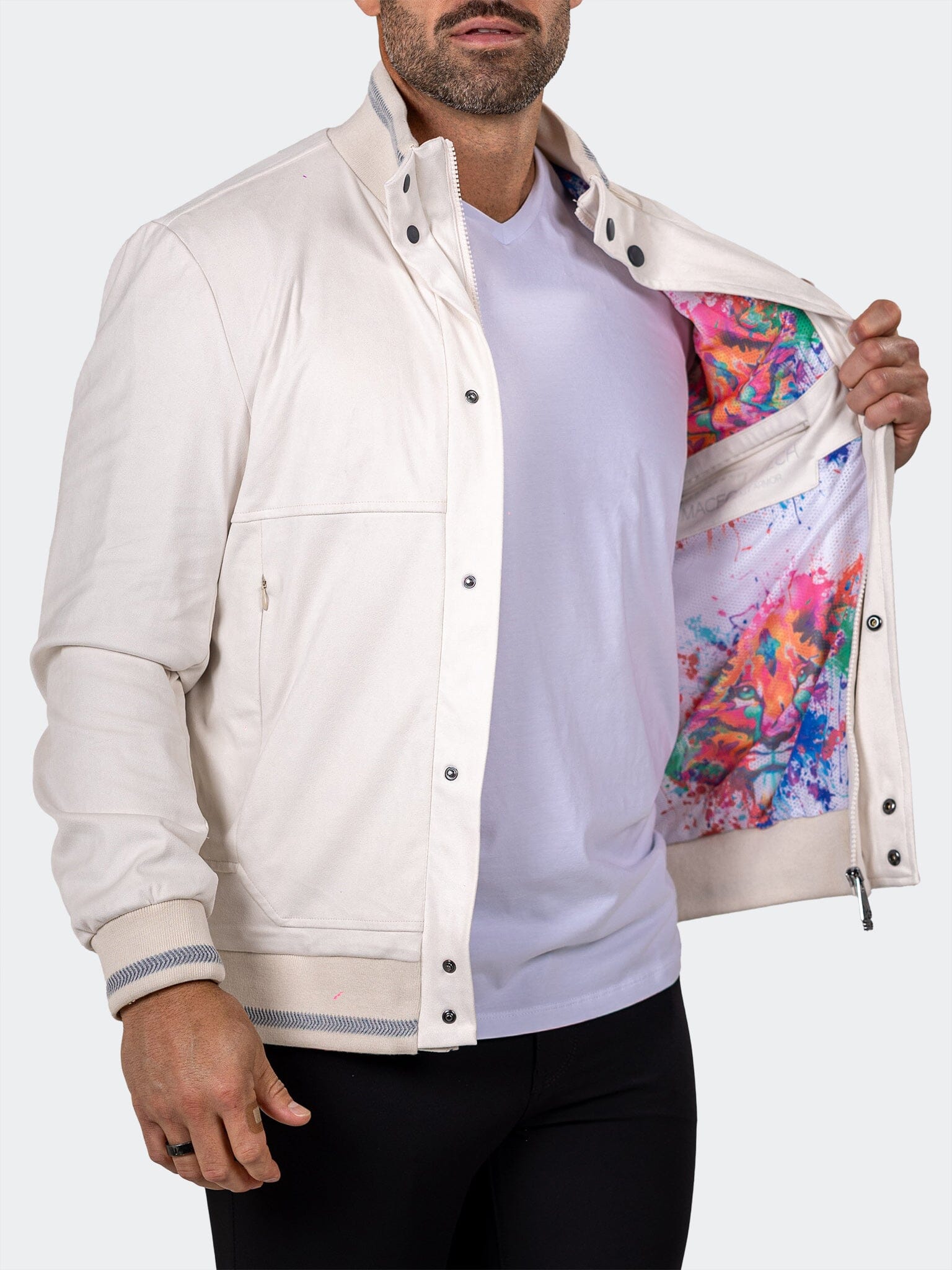 Marthyr White Bomber Jacket