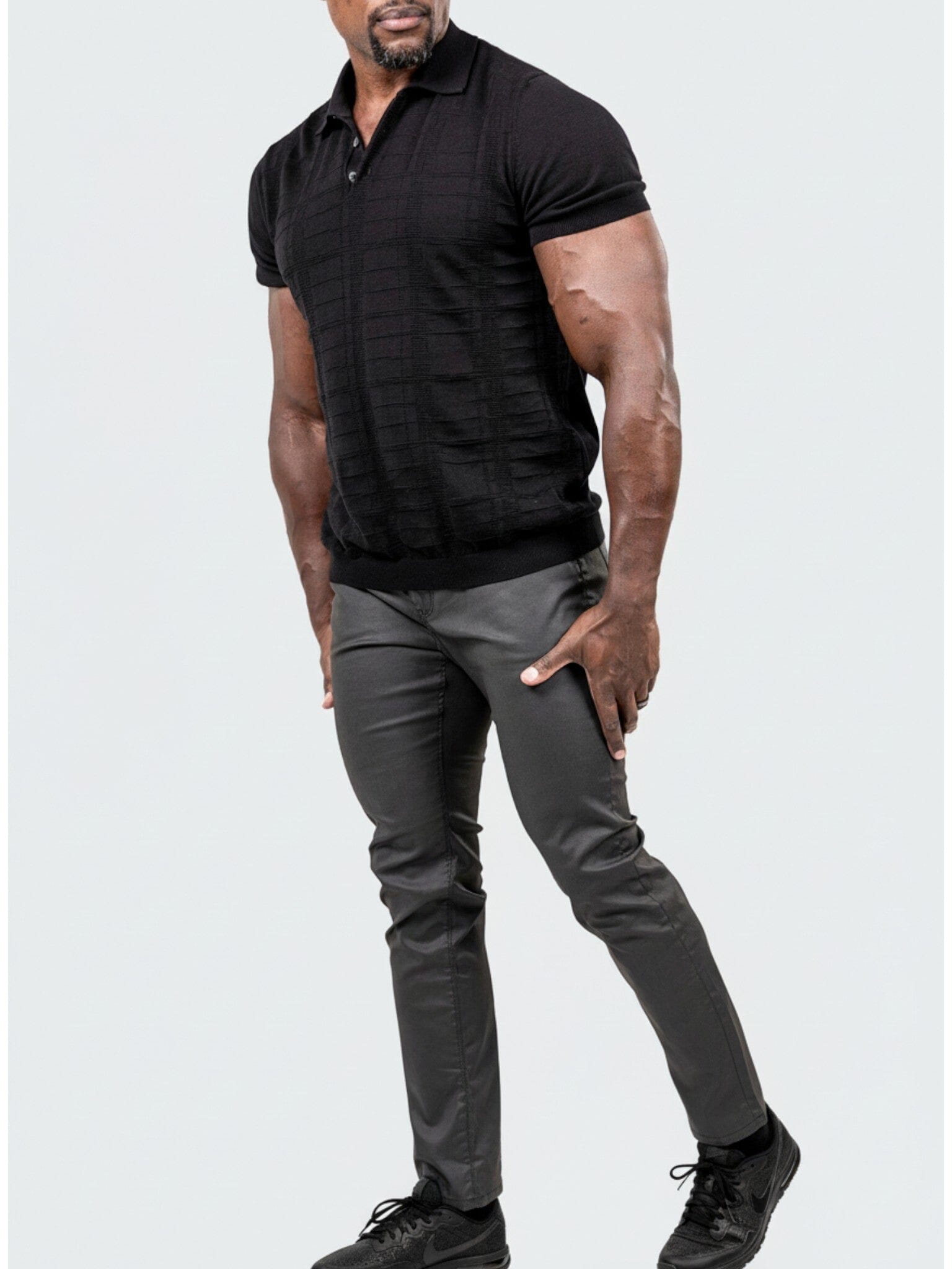 Marthyr Coated Dark Grey Jeans
