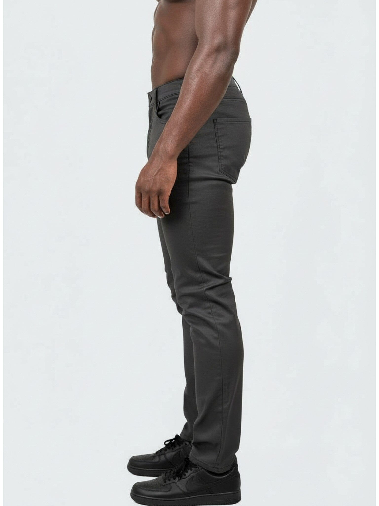Marthyr Coated Black Jeans