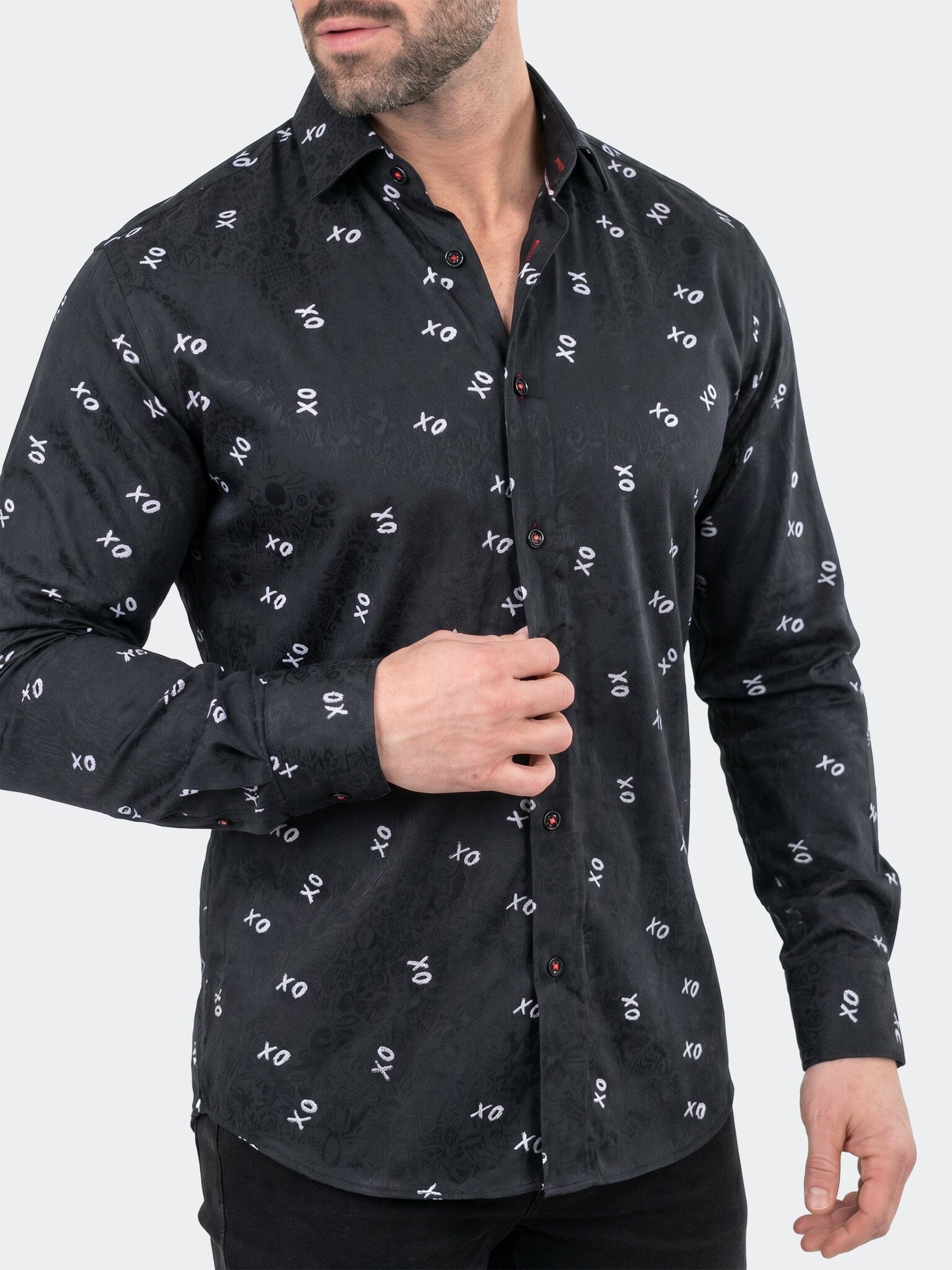 Fibonacci Dress Shirt LS Woven Unknown0050 Black