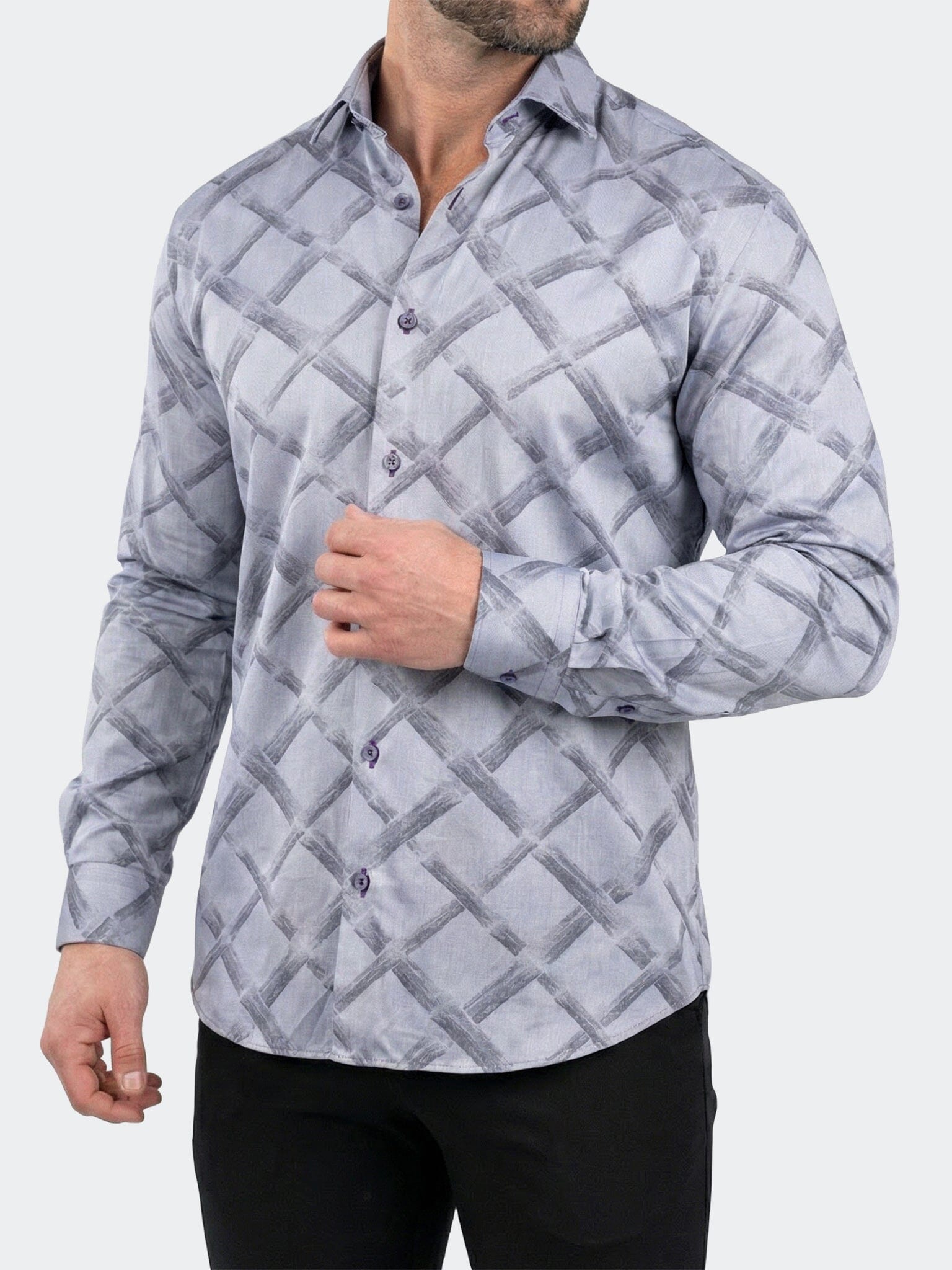 Fibonacci Dress Shirt LS Woven Unknown0057 Grey
