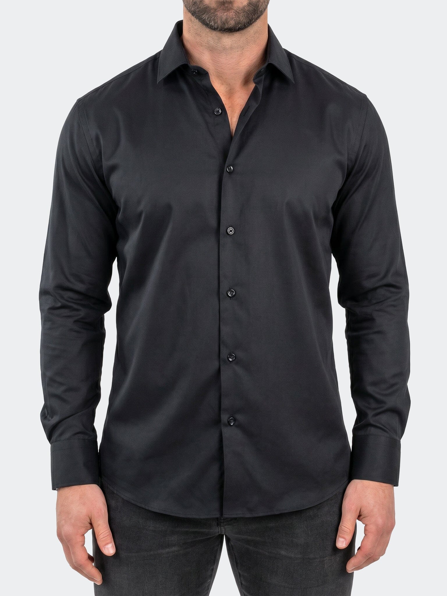 Fibonacci Dress Shirt LS Woven Unknown0077 Black