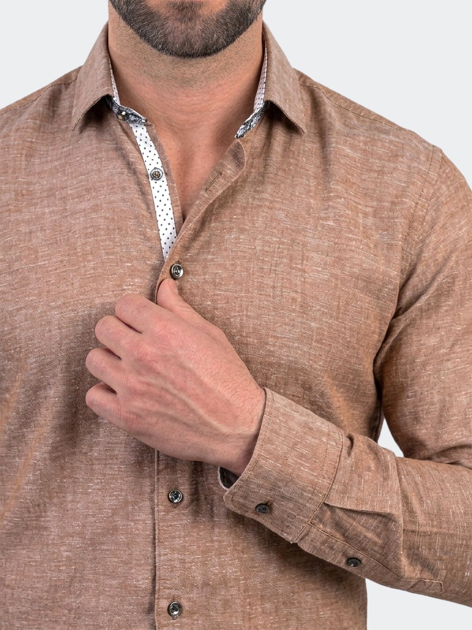 Fibonacci Dress Shirt LS Woven Unknown0107 Brown