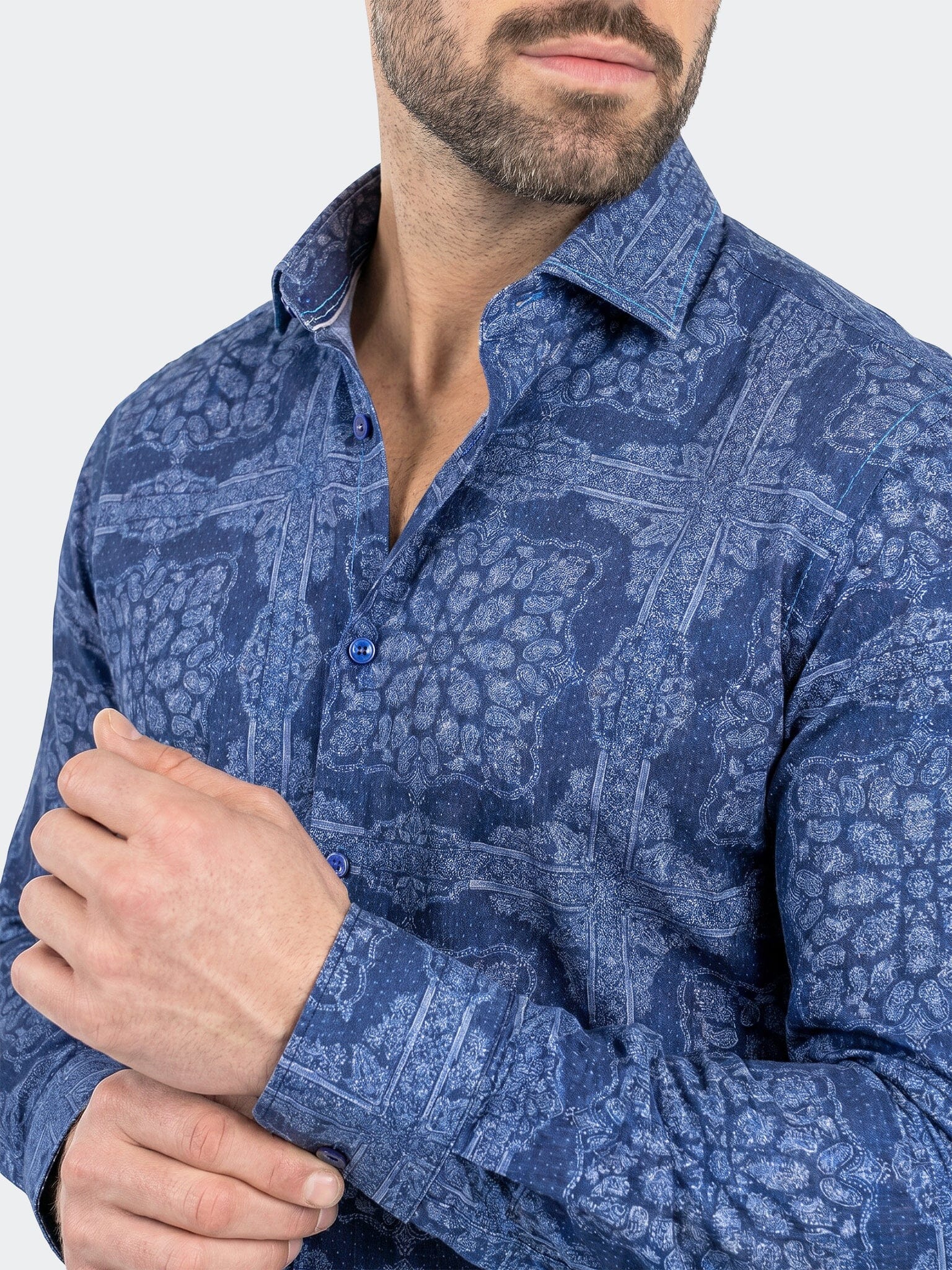 Fibonacci Dress Shirt LS Woven Unknown0207 Blue