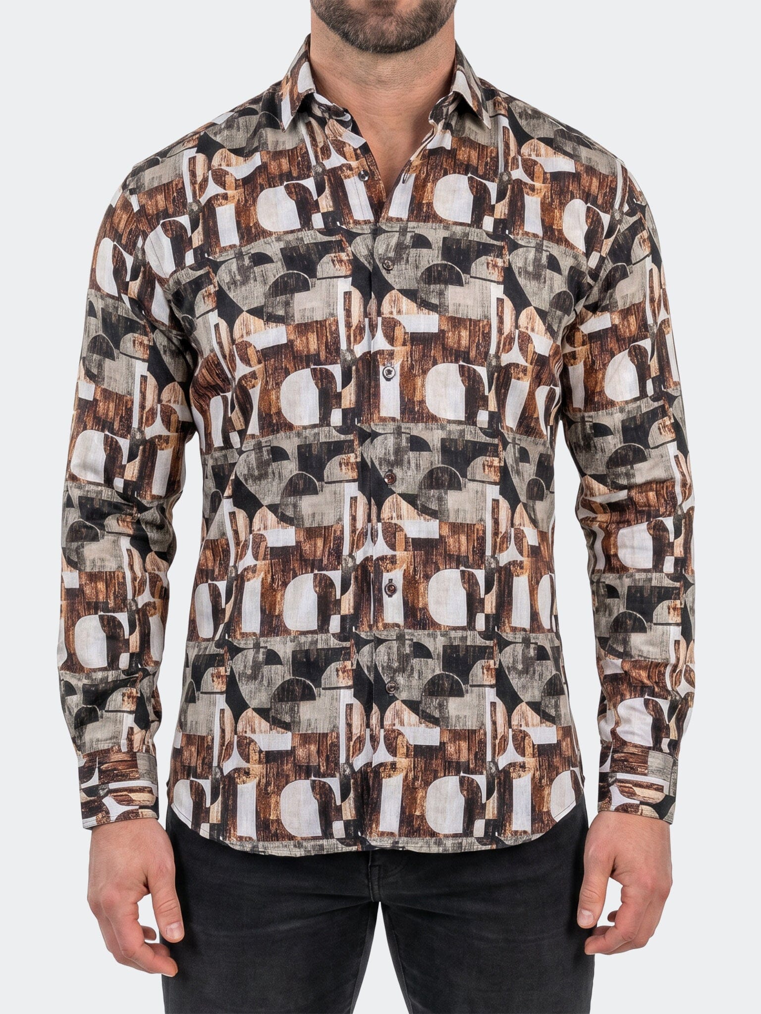 Fibonacci Dress Shirt LS Woven Unknown0227 Brown