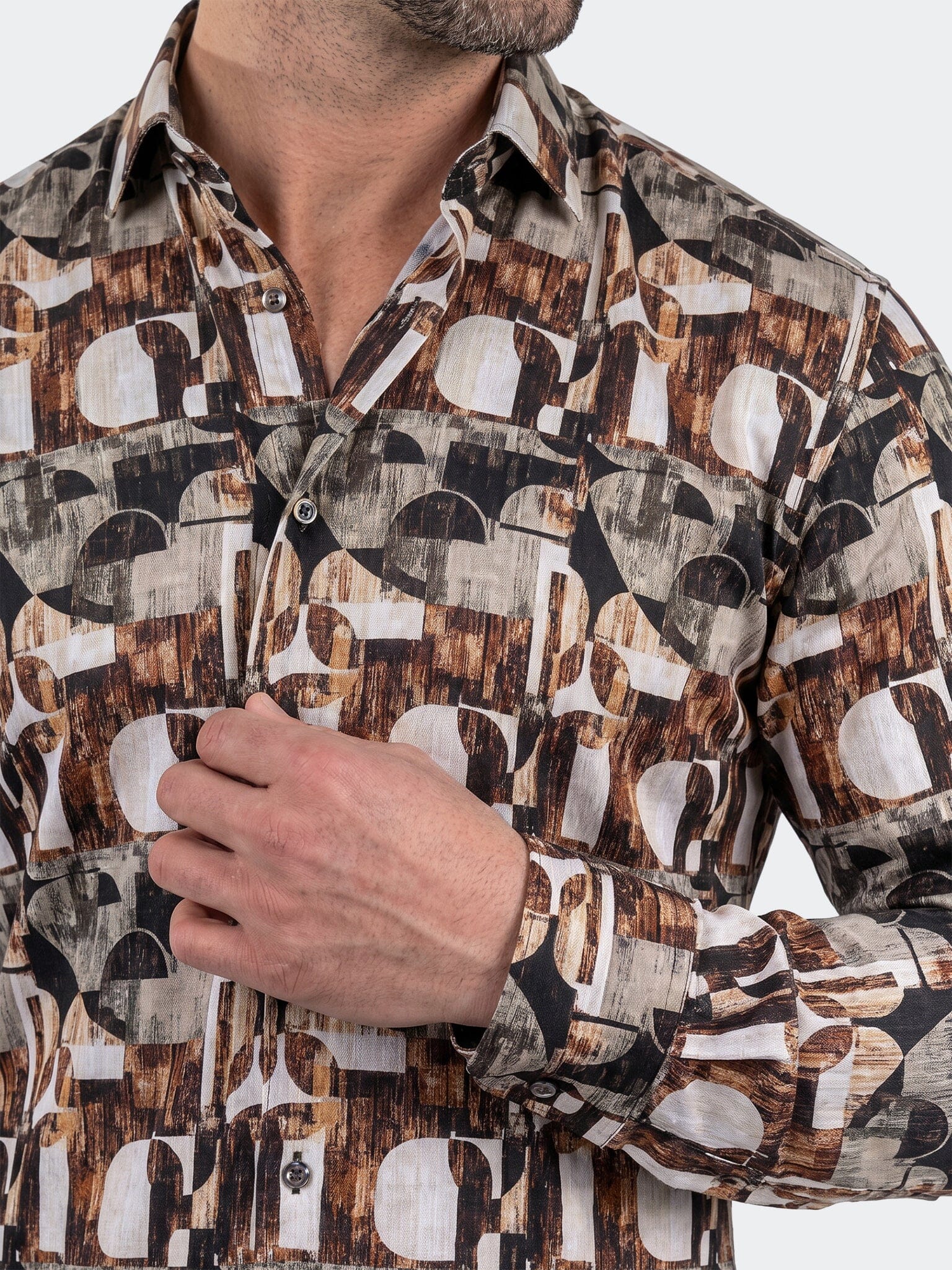 Fibonacci Dress Shirt LS Woven Unknown0227 Brown