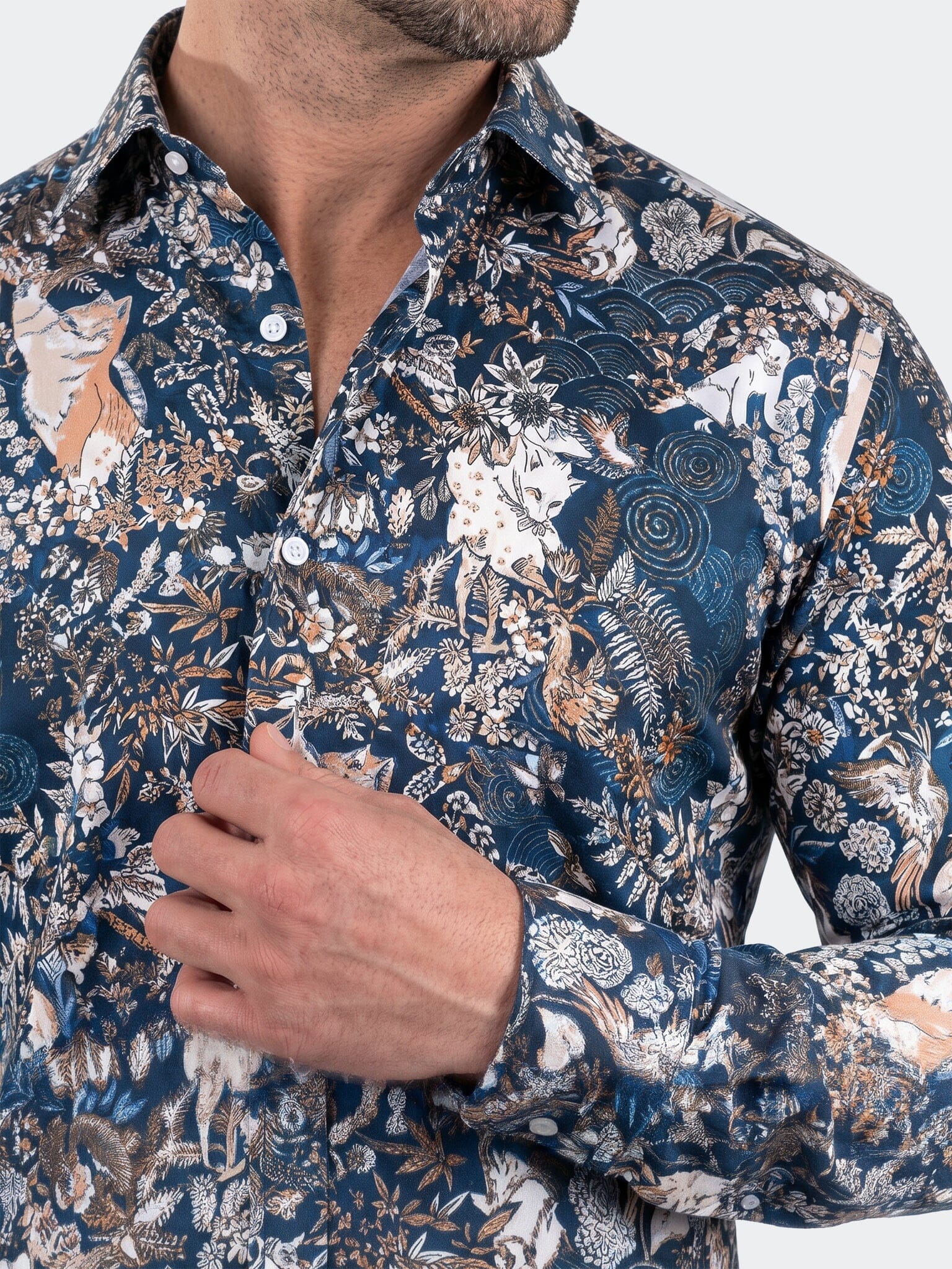 Fibonacci Dress Shirt LS Woven Unknown0229 Blue
