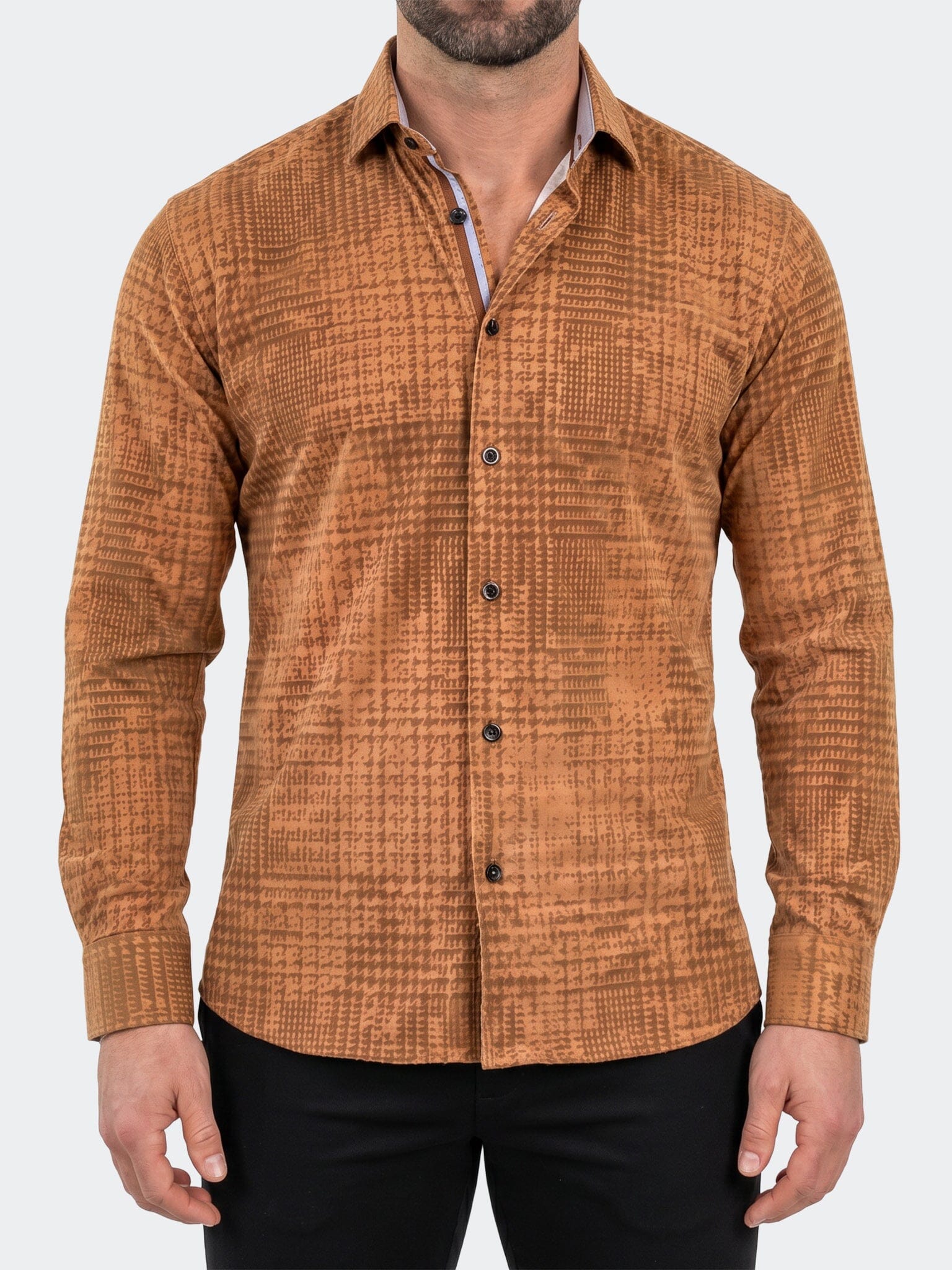 Fibonacci Dress Shirt LS Stretch Unknown3011 Brown