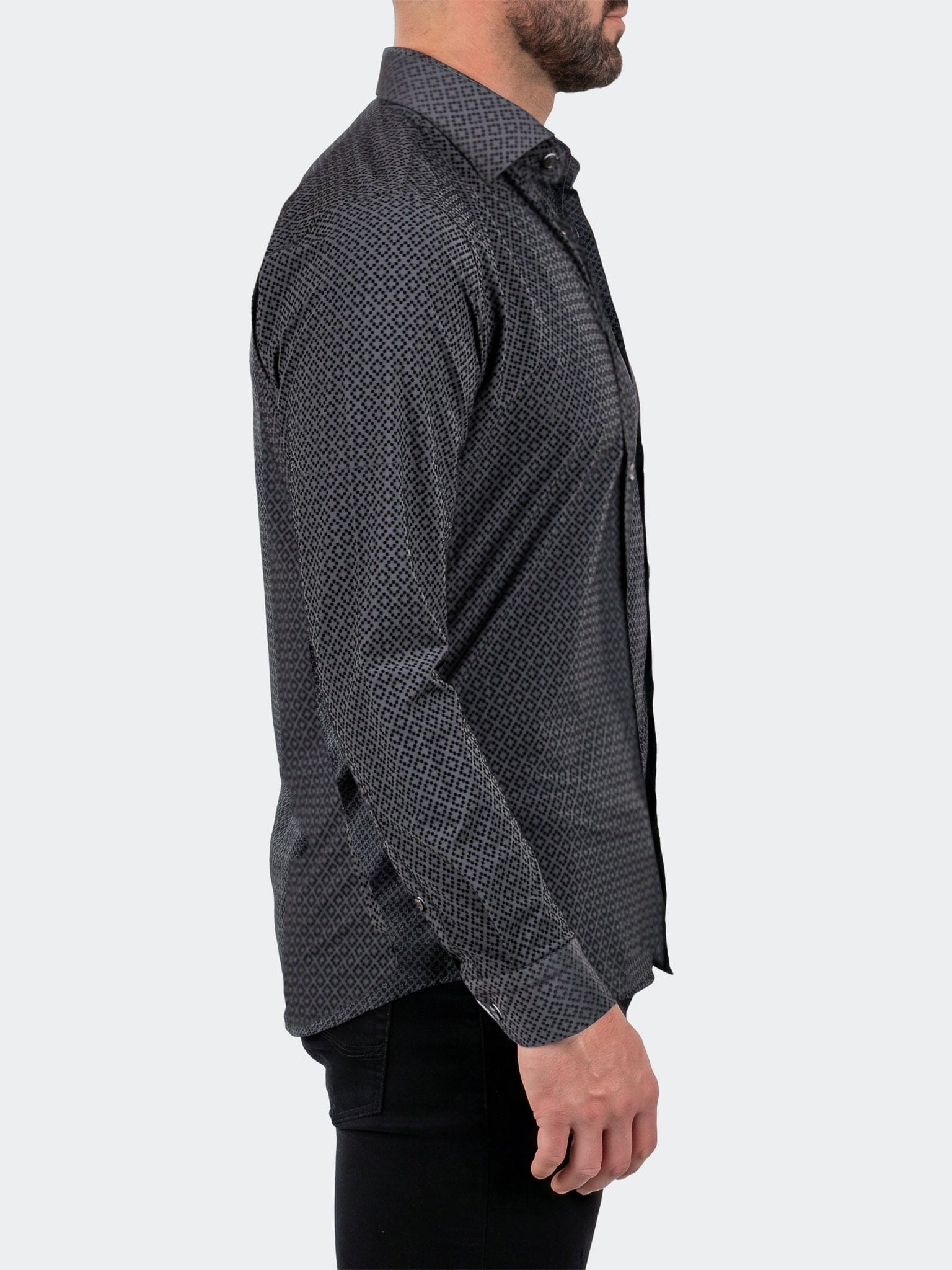 Fibonacci Dress Shirt LS Stretch Unknown3012 Black