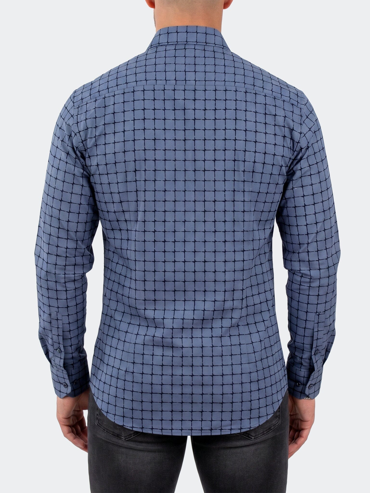Fibonacci Dress Shirt LS Stretch Unknown3013 Navy