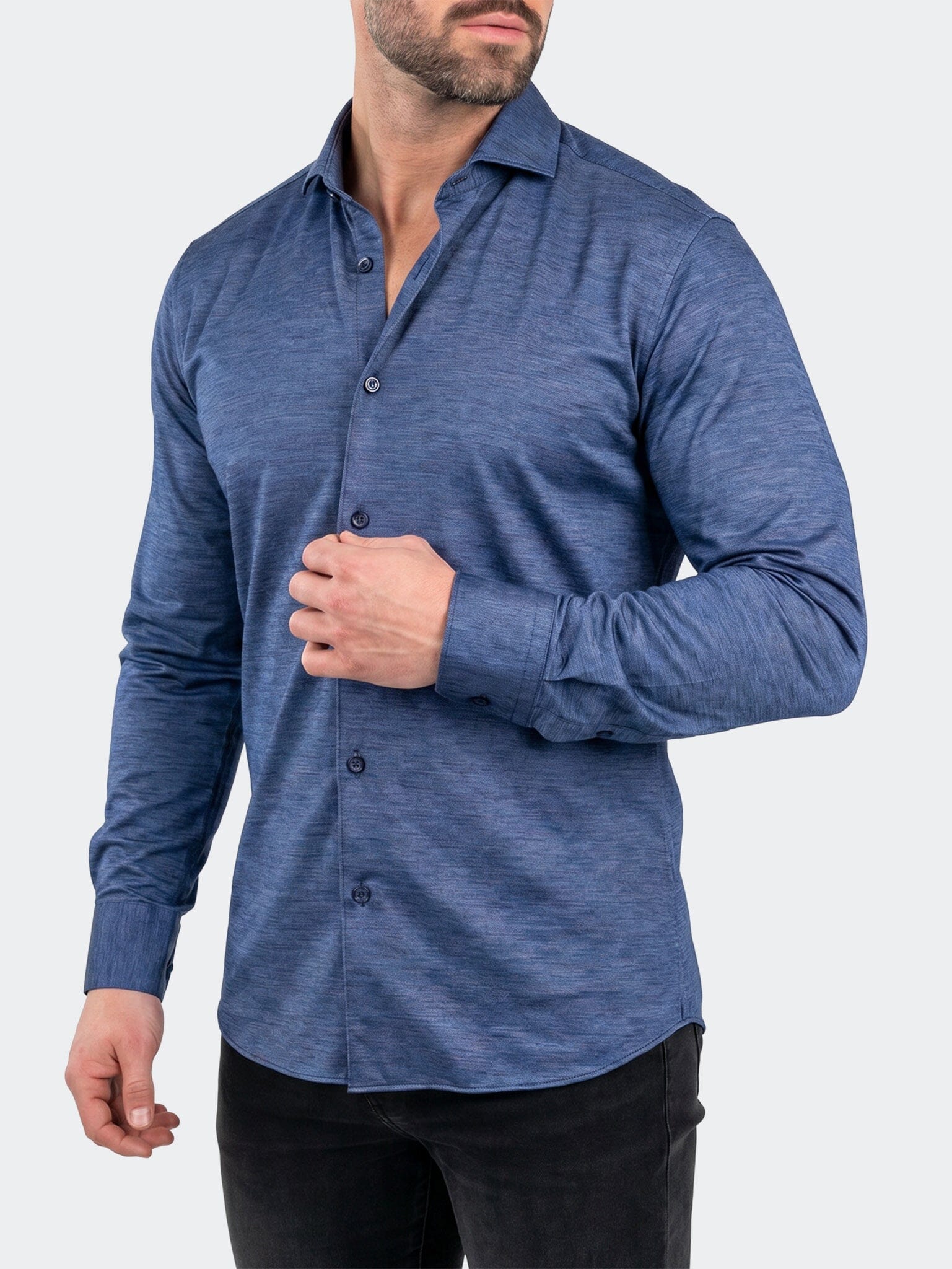 Einstein Dress Shirt LS Stretch Unknown3017 Blue