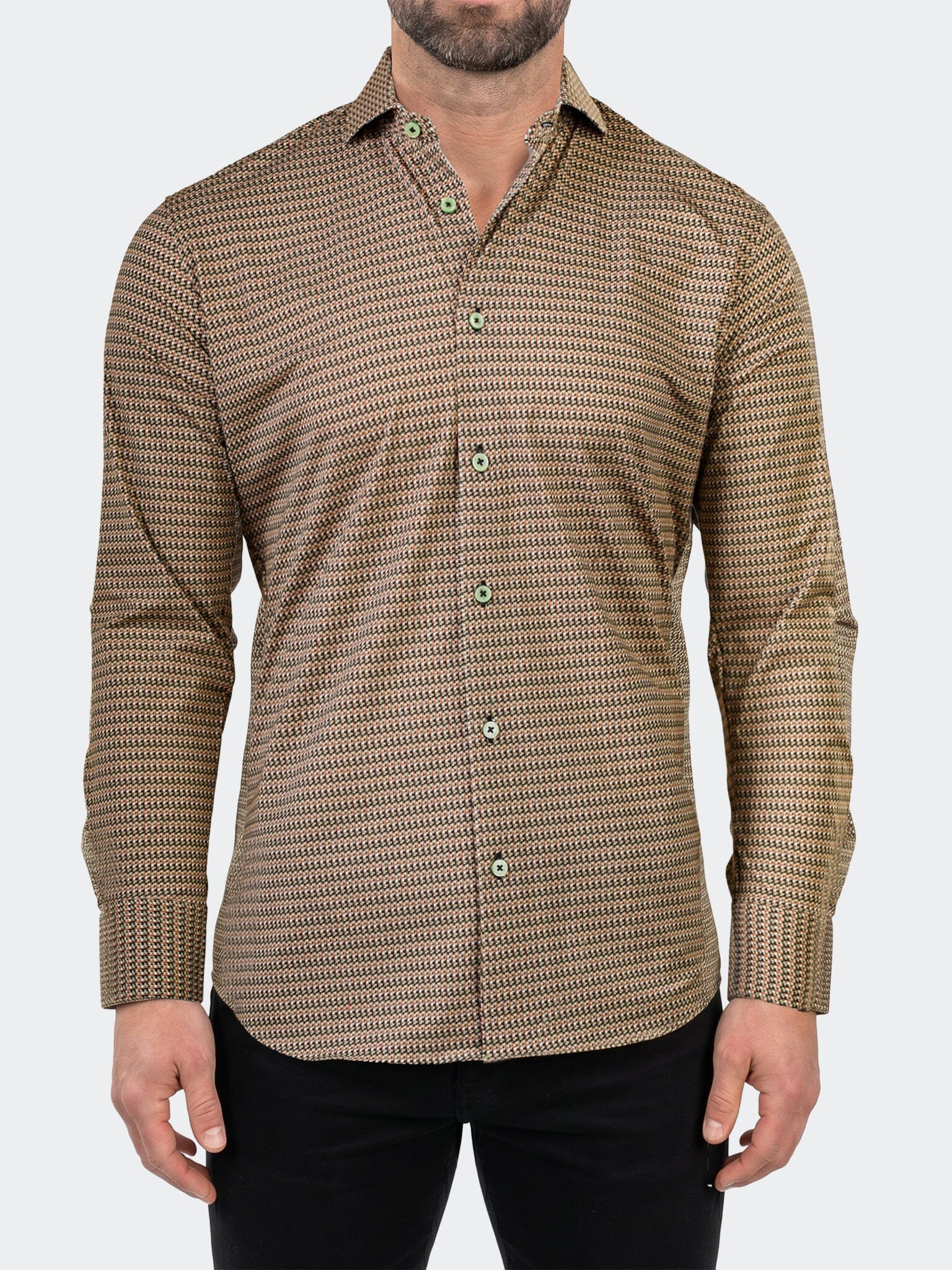 Einstein Dress Shirt LS Stretch Unknown3021 Brown