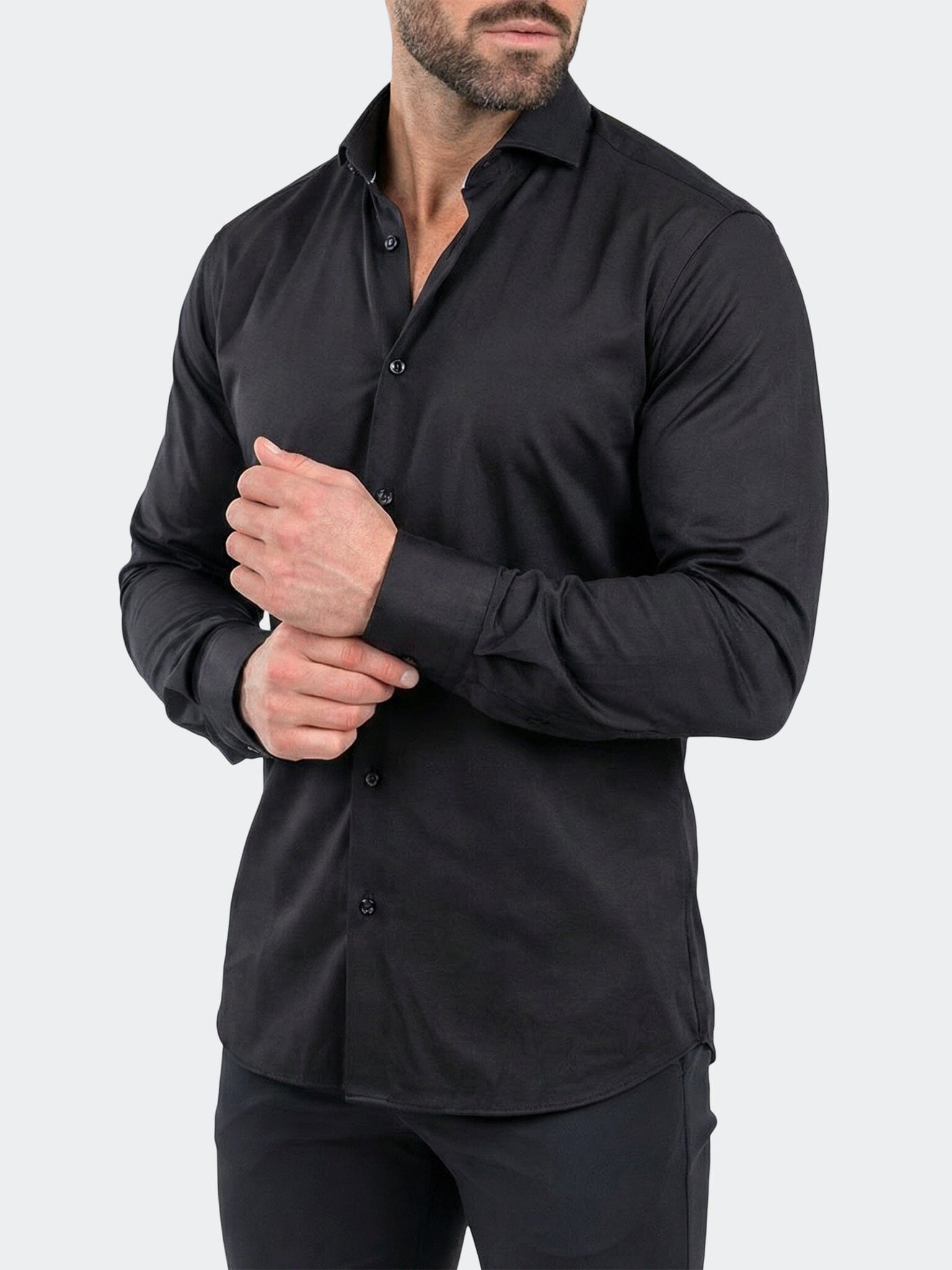 Einstein Dress Shirt LS Stretch Unknown3025 Black