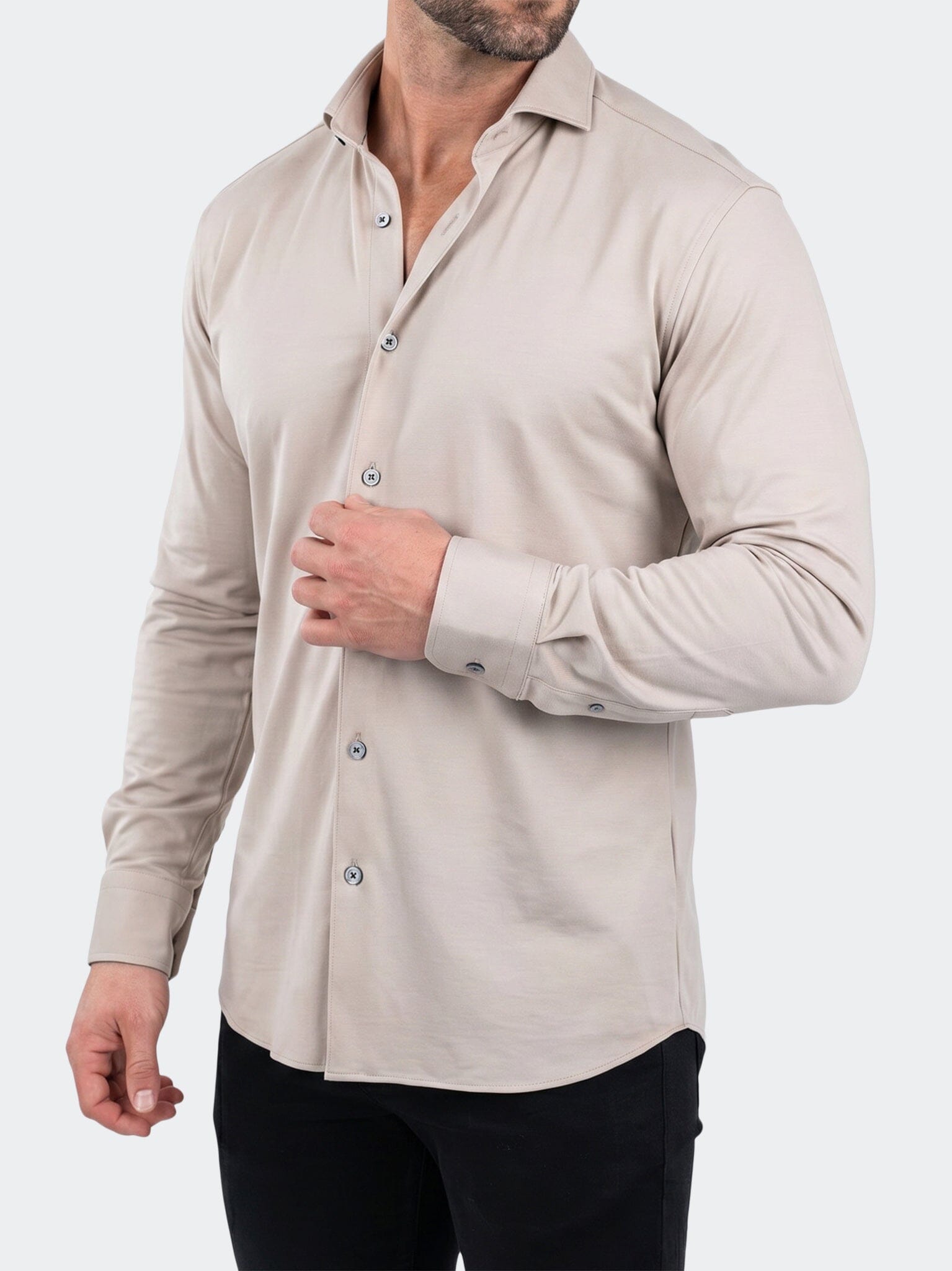Einstein Dress Shirt LS Stretch Unknown3031 Beige