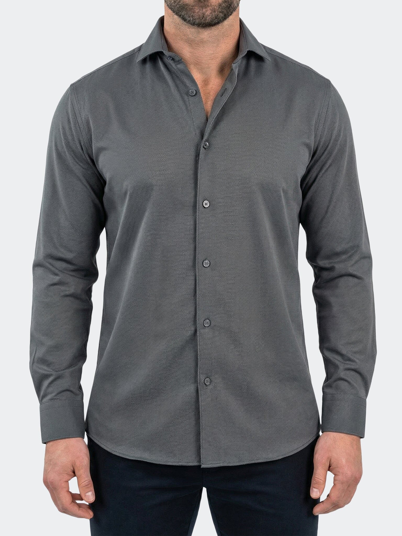 Einstein Dress Shirt LS Stretch Unknown3050 Grey