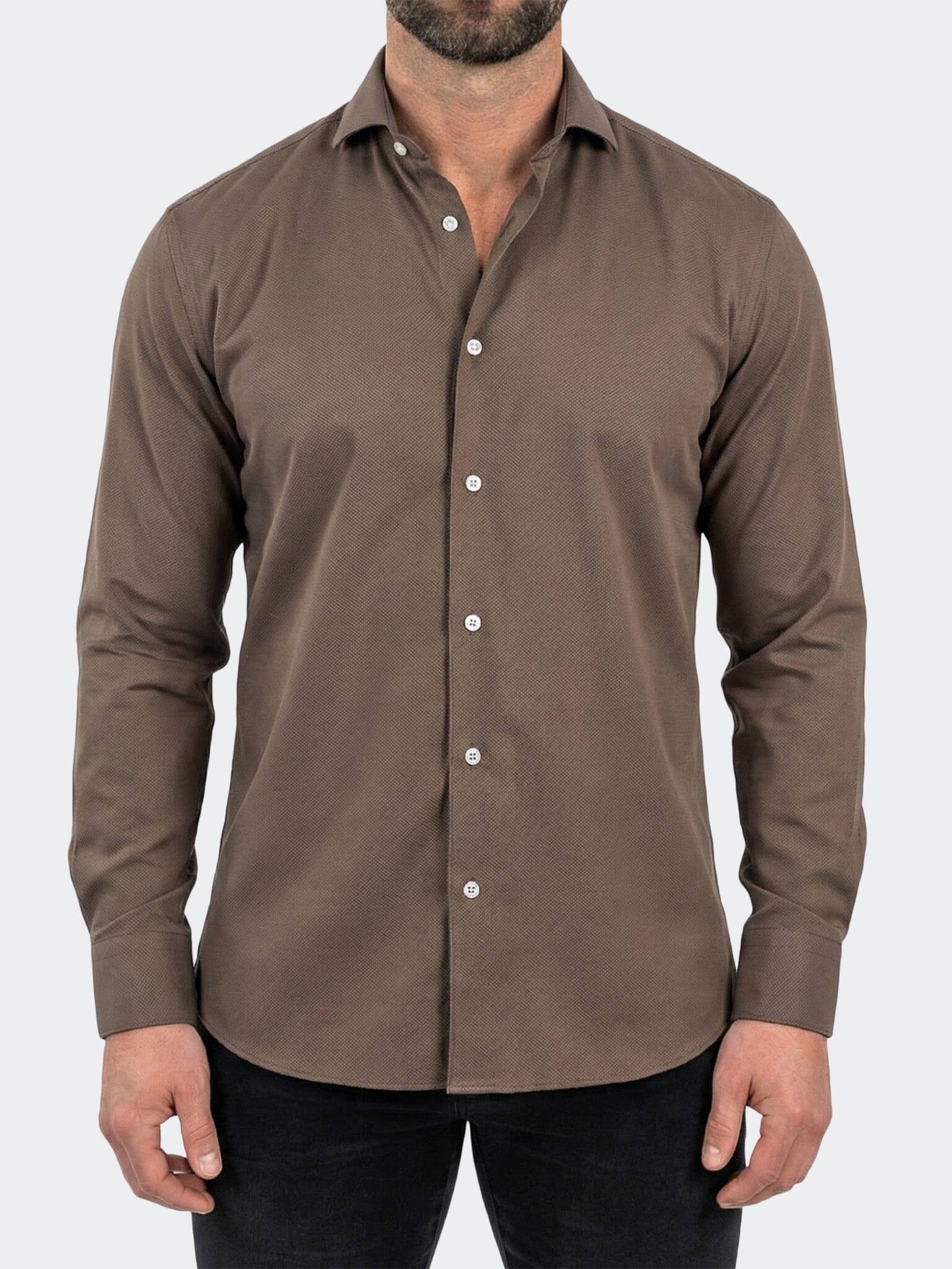 Einstein Dress Shirt LS Stretch Unknown3051 Brown
