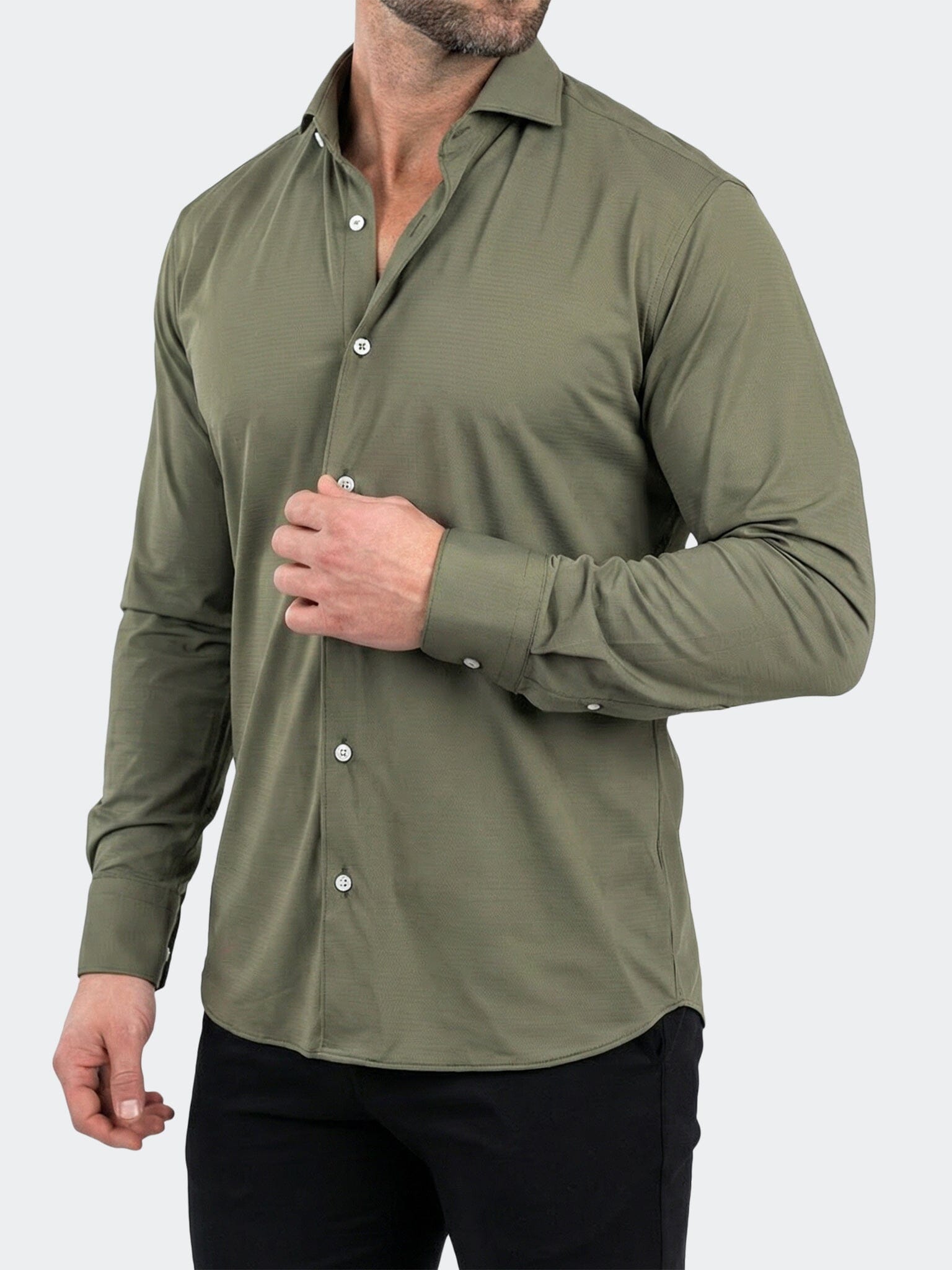 Einstein Dress Shirt LS Stretch Unknown3055 Green