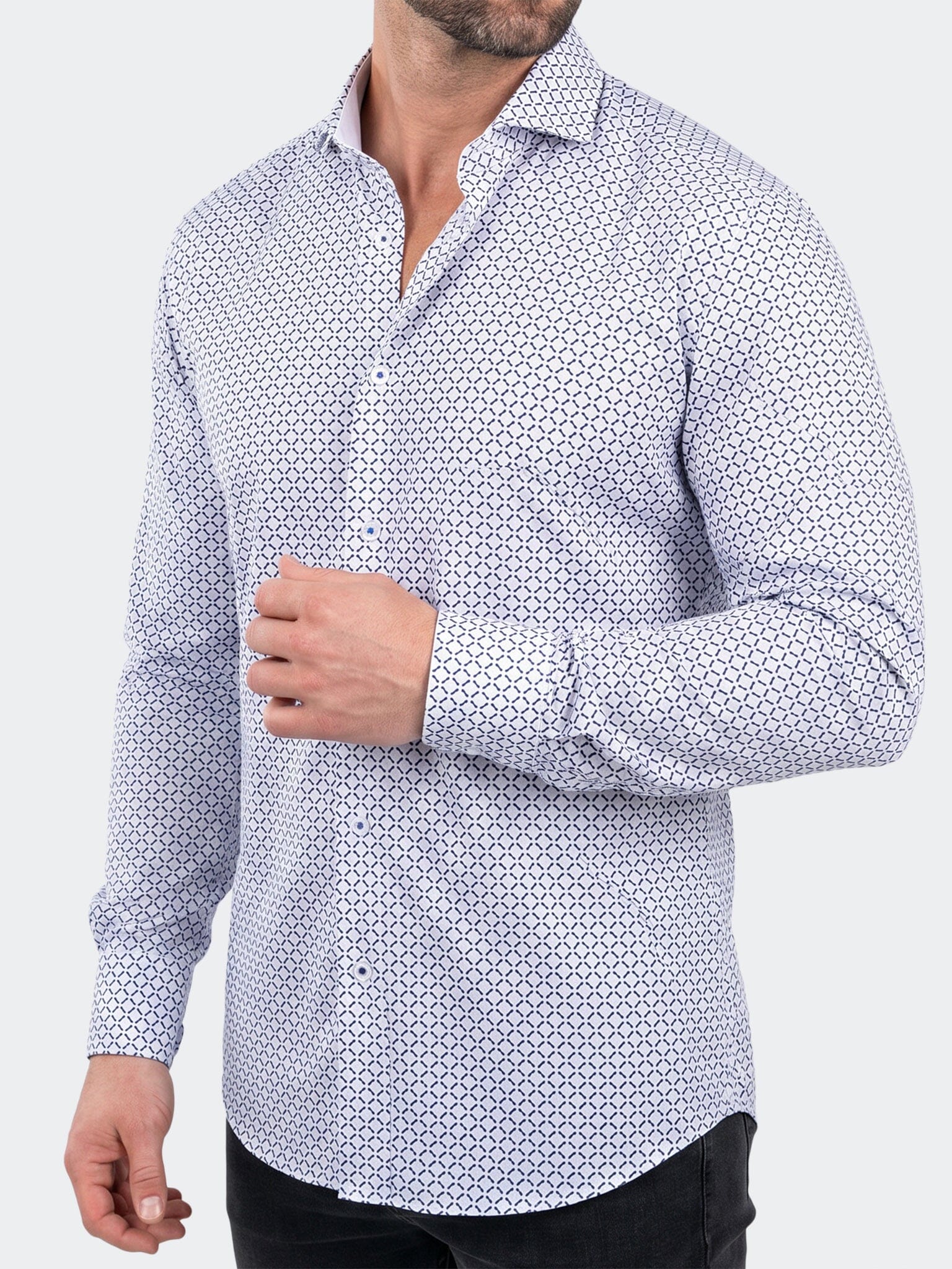 Einstein Dress Shirt LS Stretch Unknown3296 White