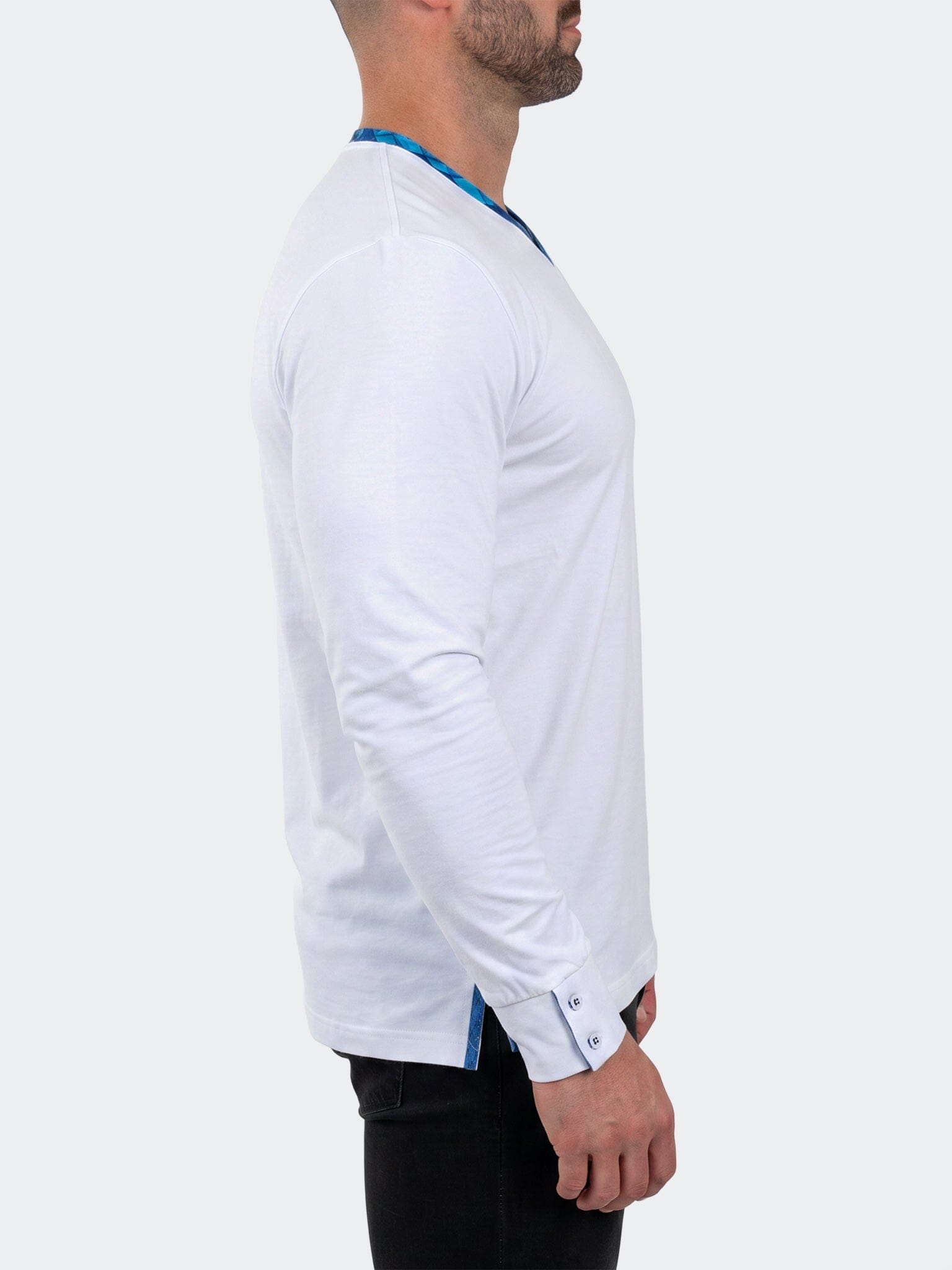 Edison V-Neck LS Long Sleeve Unknown001 White