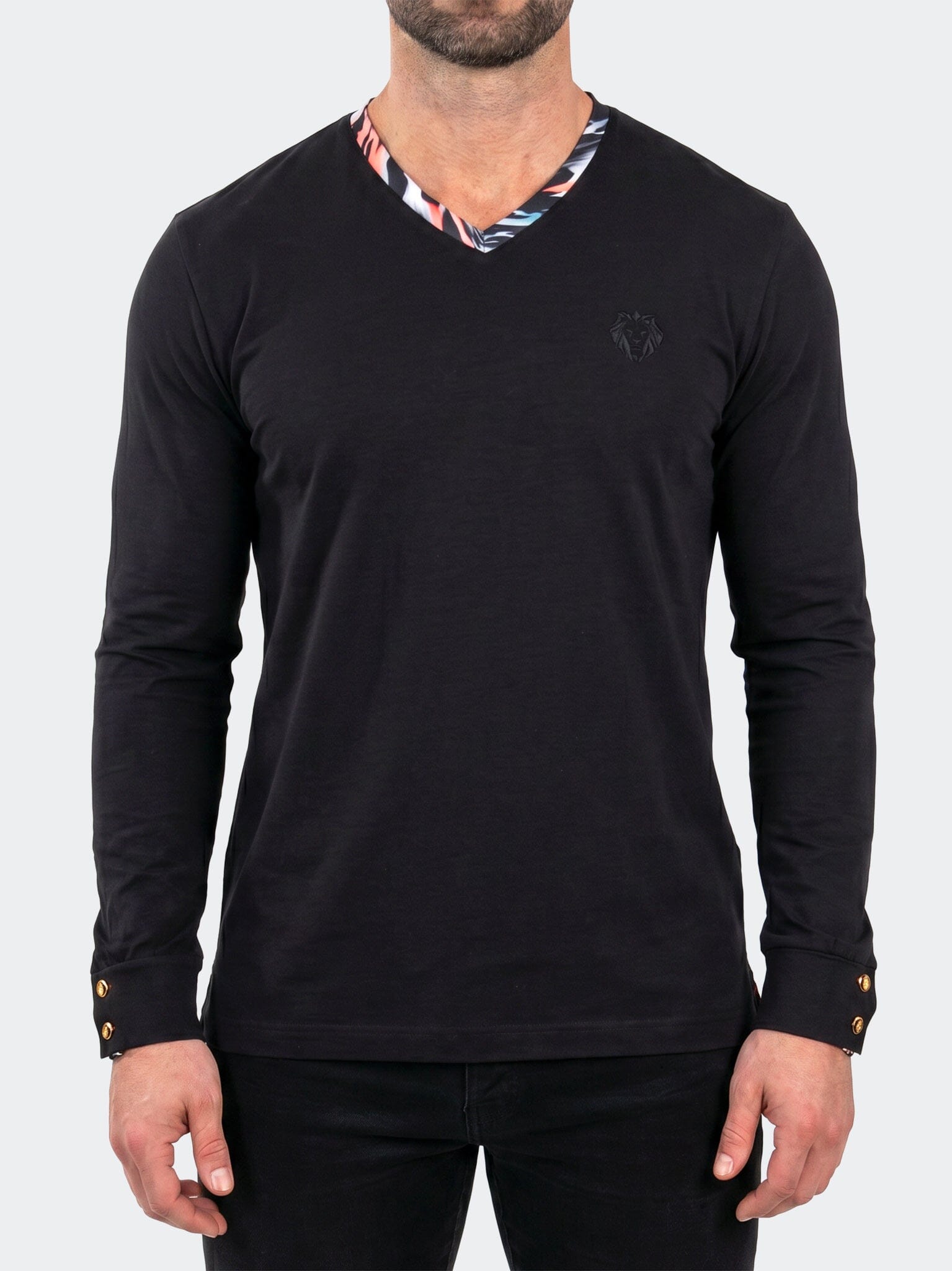 Edison V-Neck LS Long Sleeve Unknown002 Black