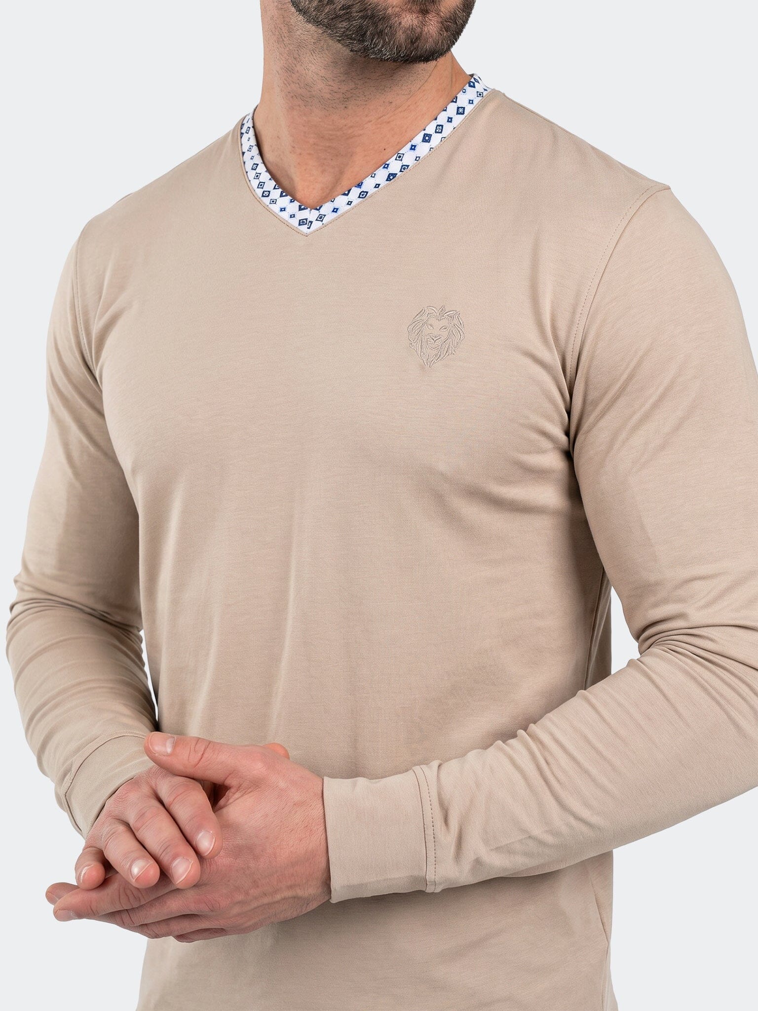Edison V-Neck LS Long Sleeve Unknown003 Beige