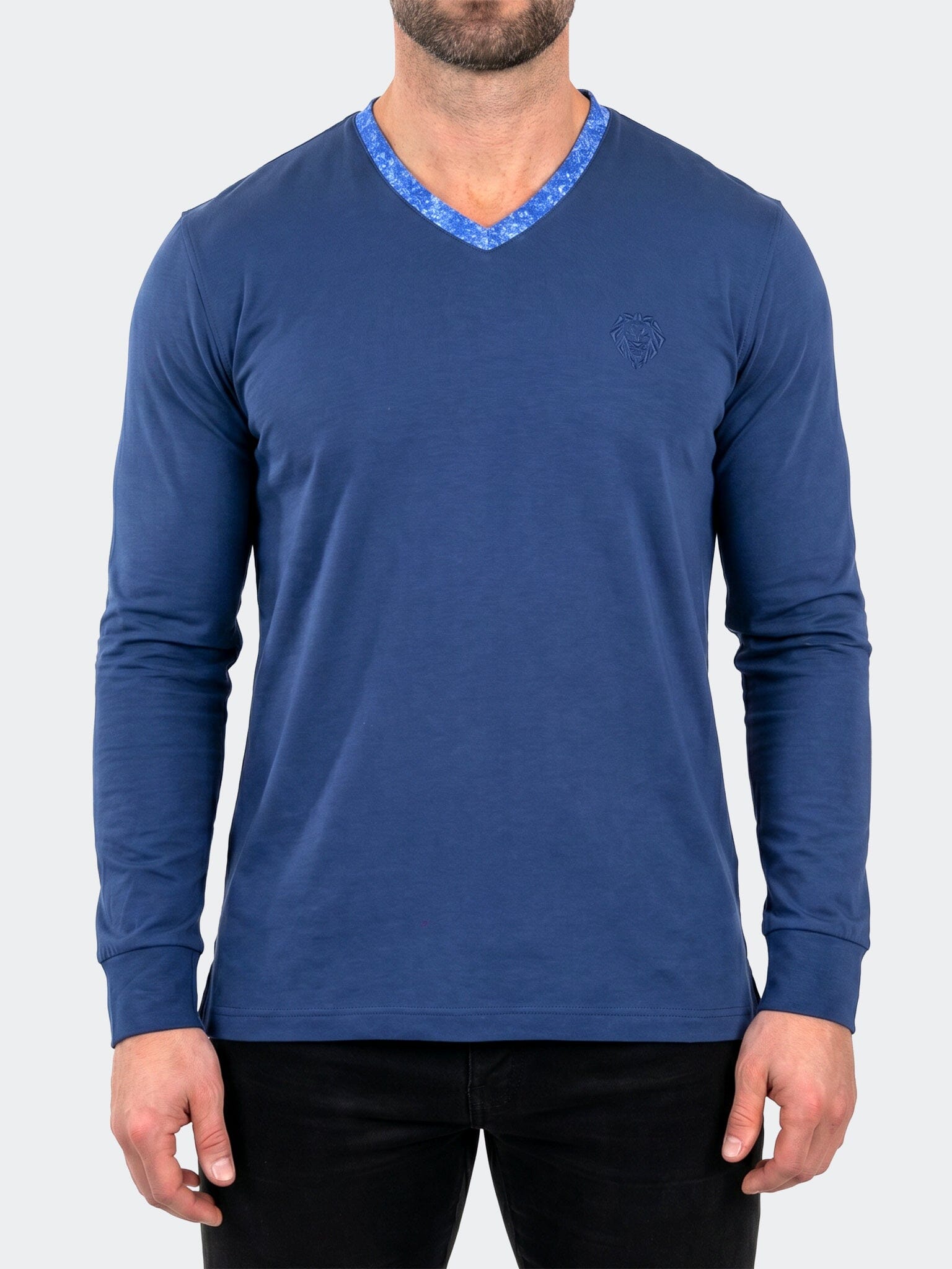 Edison V-Neck LS Long Sleeve Unknown006 Blue