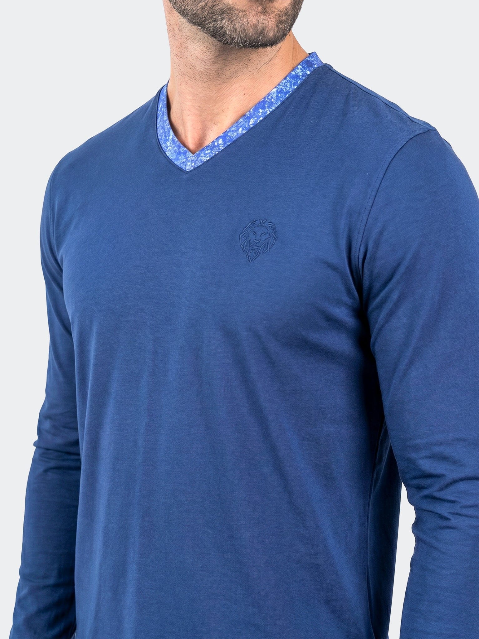 Edison V-Neck LS Long Sleeve Unknown006 Blue