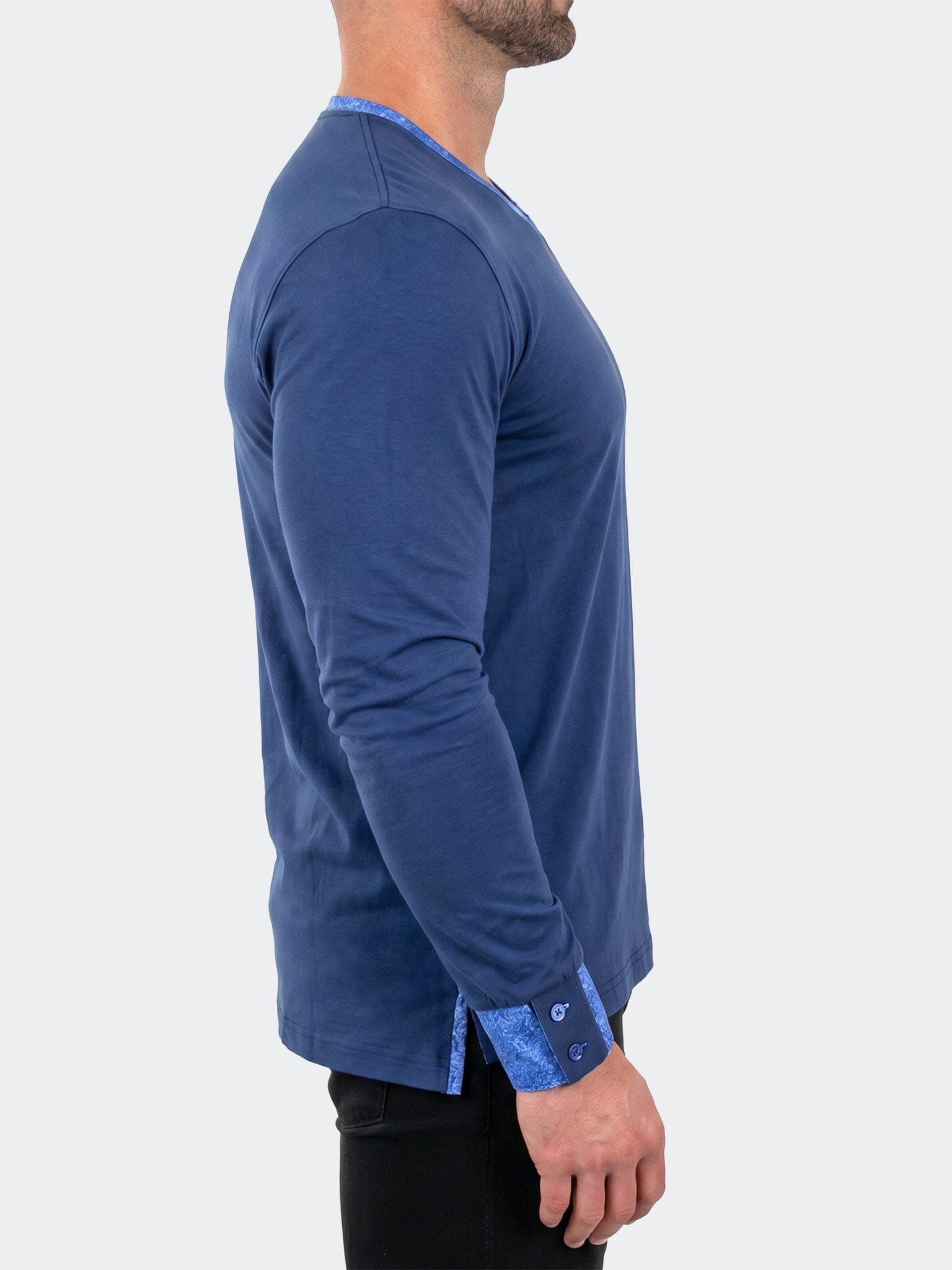 Edison V-Neck LS Long Sleeve Unknown006 Blue