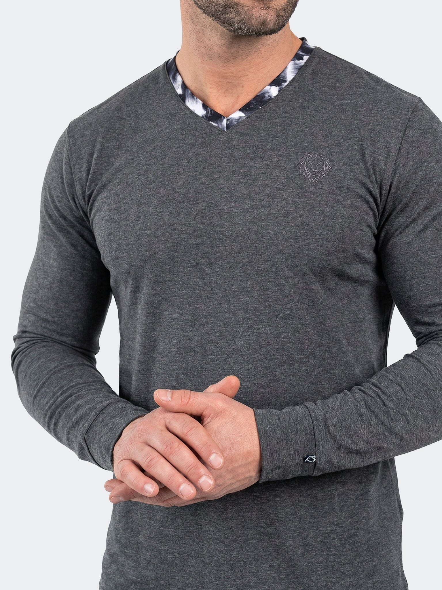 Edison V-Neck LS Long Sleeve Unknown007 Grey