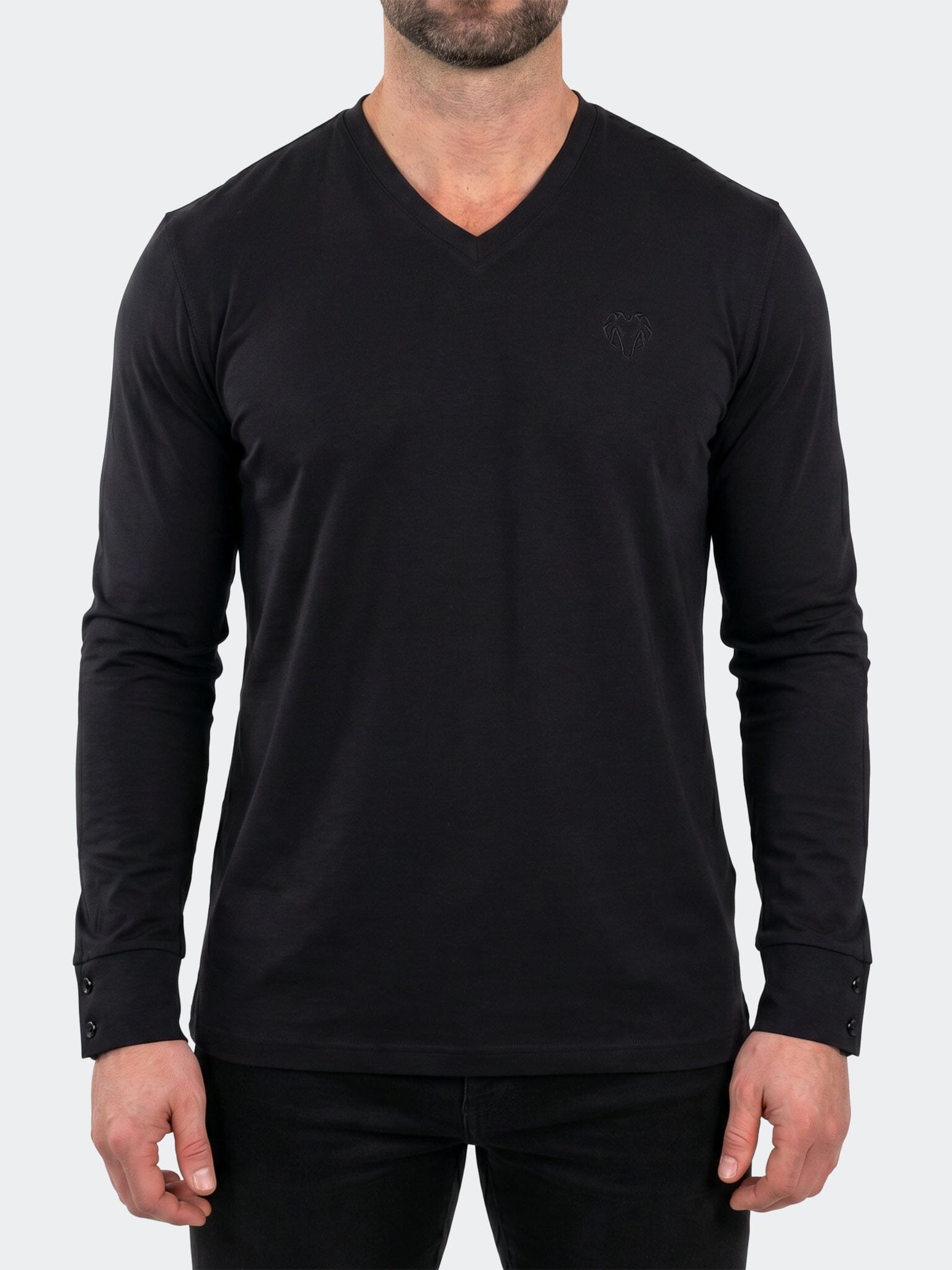 V-Neck SS Short Sleeve Unknown 0008 Black